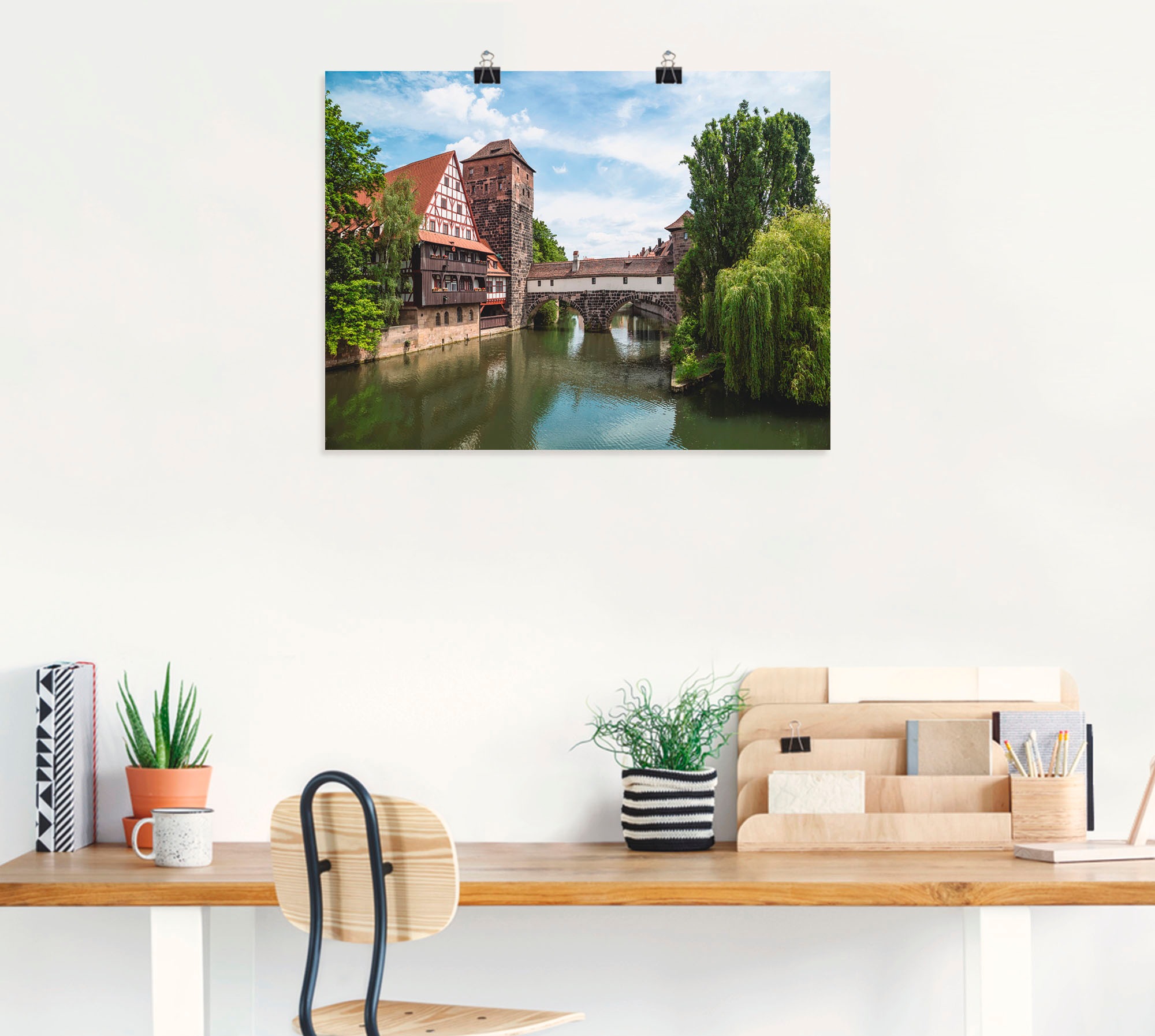 Artland Wandbild »Nürnberg Maxbrücke zum Henkersteg«, Europa, (1 St.), als Alubild, Leinwandbild, Wandaufkleber oder Poster in versch. Größen