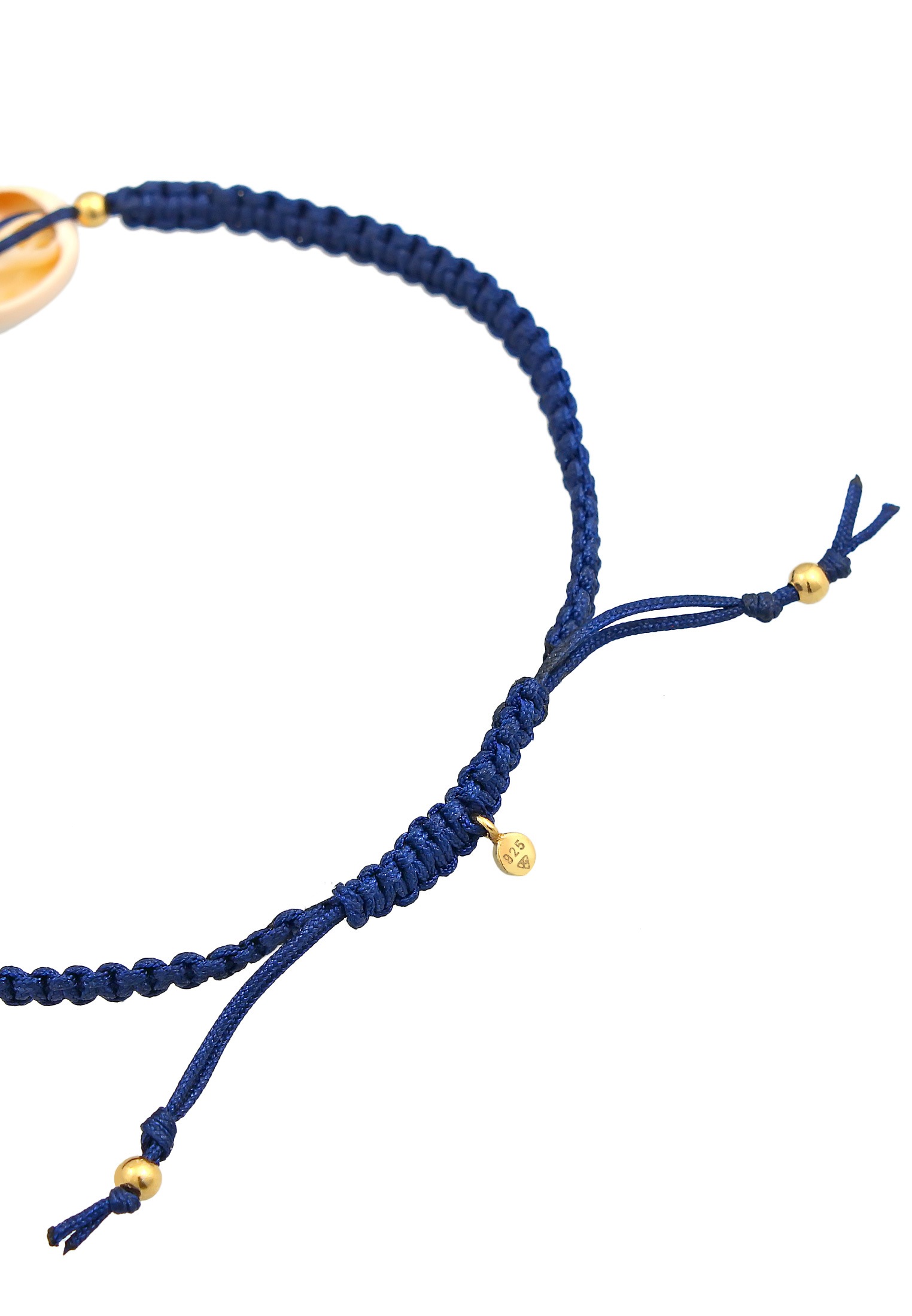 Elli Fußkette »Fußschmuck Kauri Muschel Ozean Nylon 925 Silber«