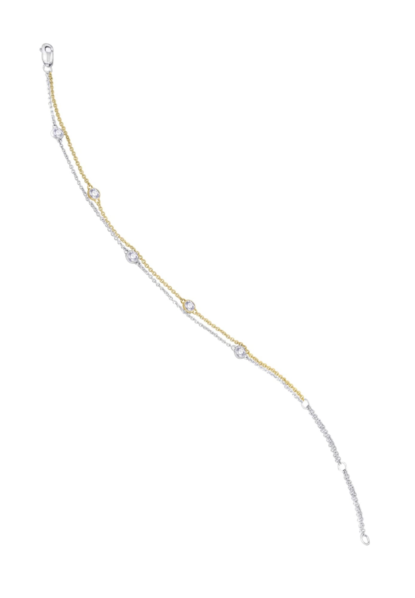 Goldarmband »0,18 ct Diamant Brillant Armband Rundankerkette aus 585 Gelbgold  19 cm«