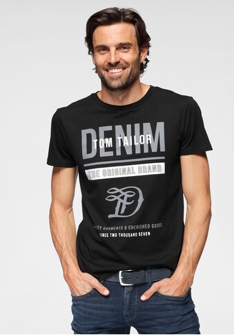 TOM TAILOR Denim T-Shirt, mit großem Logofrontprint kaufen