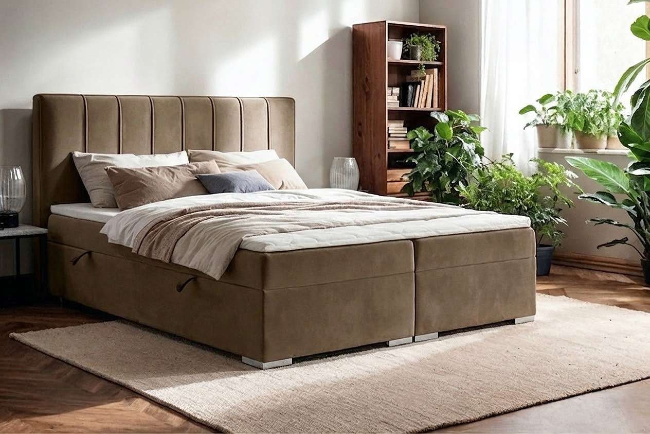 Home affaire Boxbett »GALLIPOL mit Bettkästen, Matratze und Topper, Breite 140/160/180/200cm« Doppelbet mit Kopfteil,  Stauraumbett mit Bonnell- oder Taschenfederkernmatratze (H2, H3)