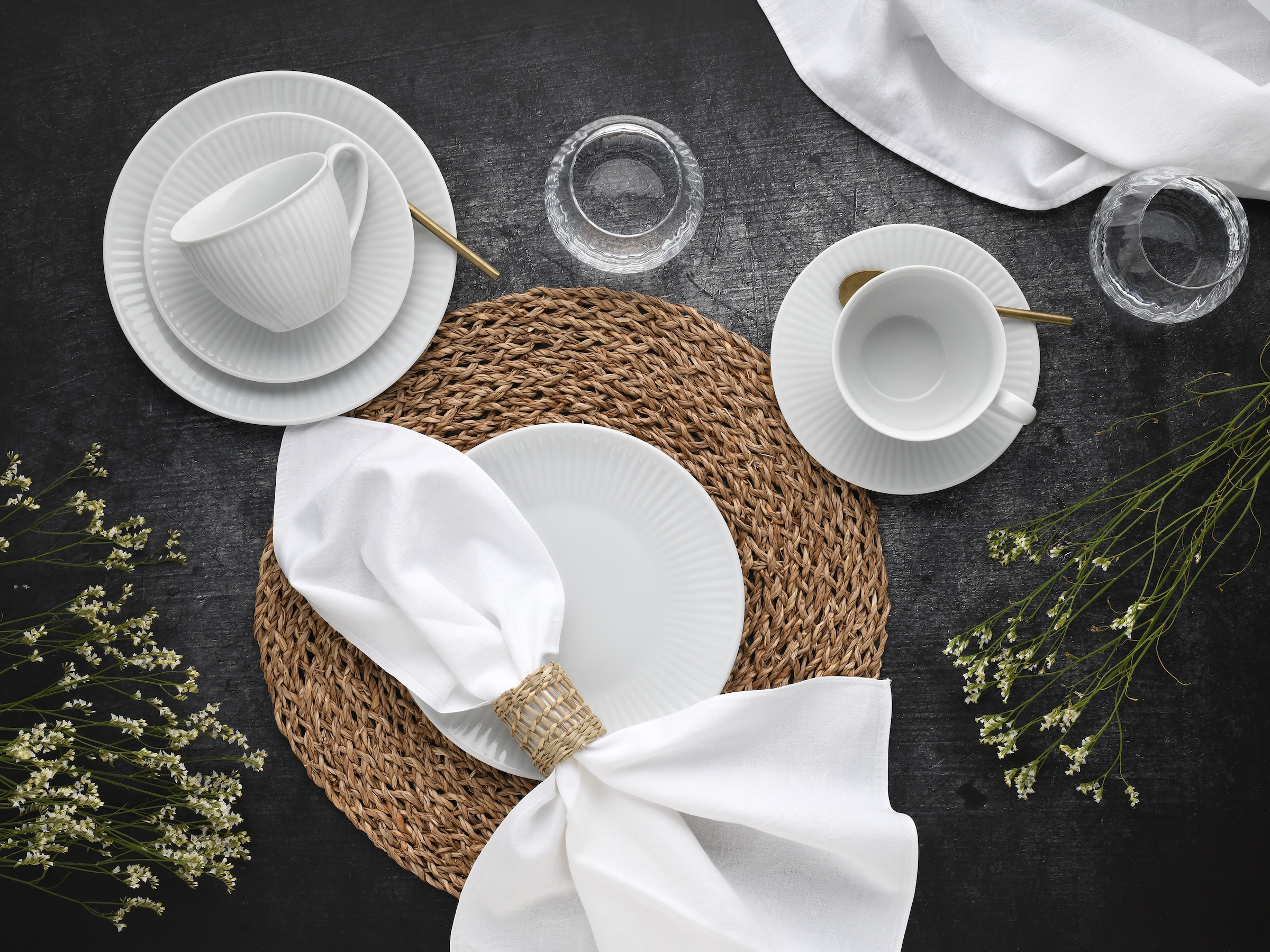 CreaTable Kaffeeservice »Valencia Weiß, Kaffee-Service 18-tlg« Elegant, Boho Chic