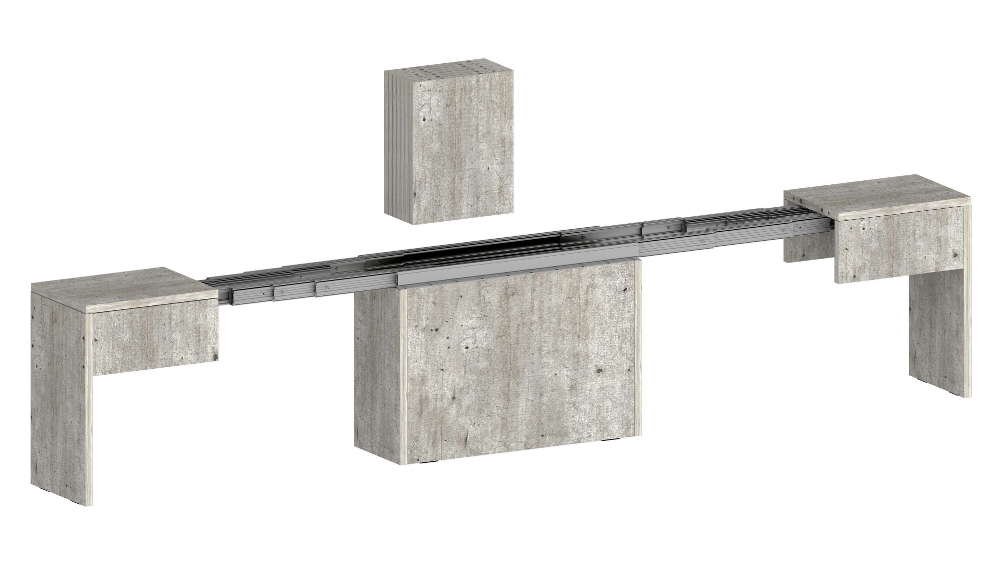 Home affaire, Sitzbank »Praktika, Sitzbank, Bank« 1 Stk. tlg. mit Auszugsfunktion, ausziehbar von 66 auf 290 cm, beton matt, Diese Sitzbank mit 