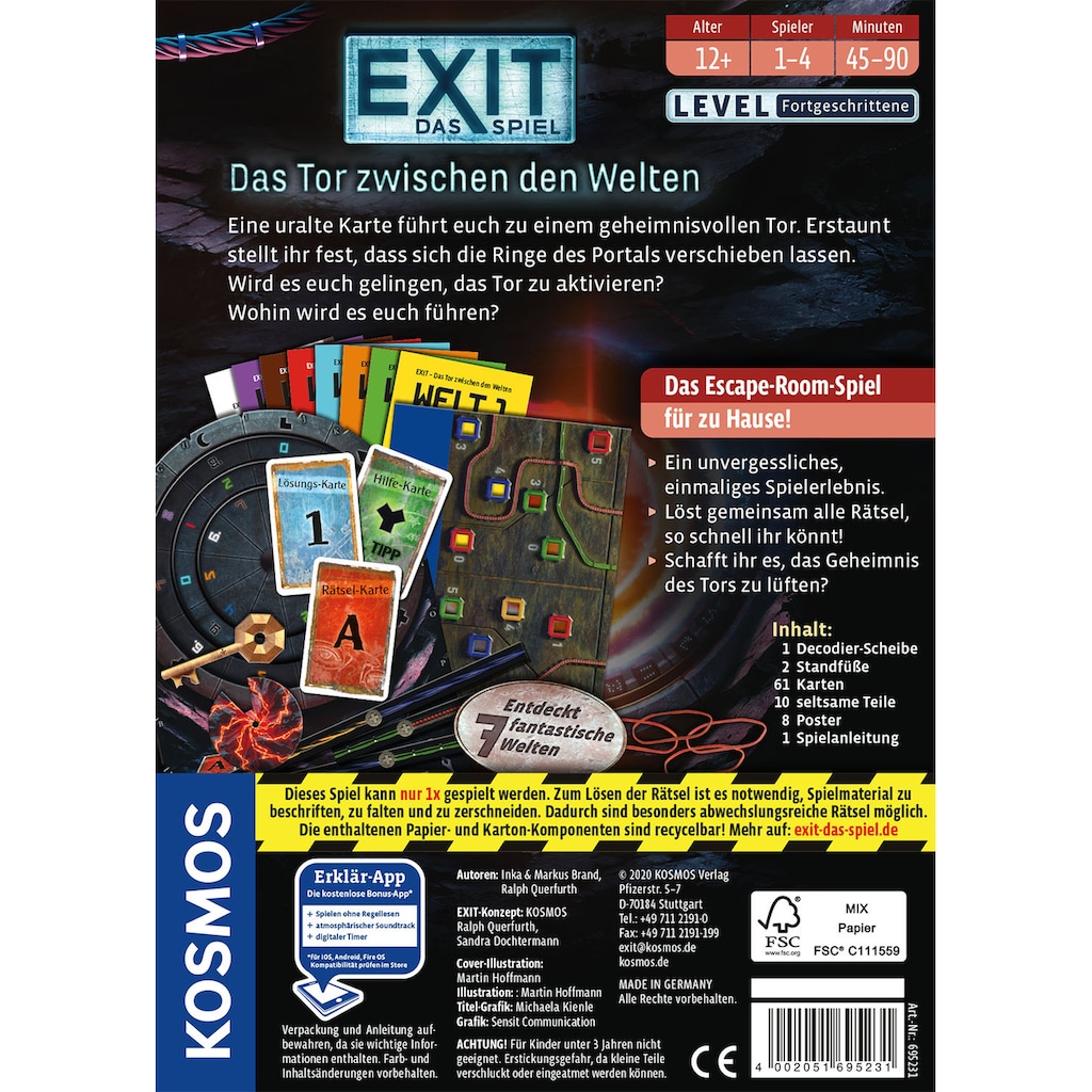 Kosmos Spiel »EXIT - Das Tor zwischen den Welten«, Made in Germany