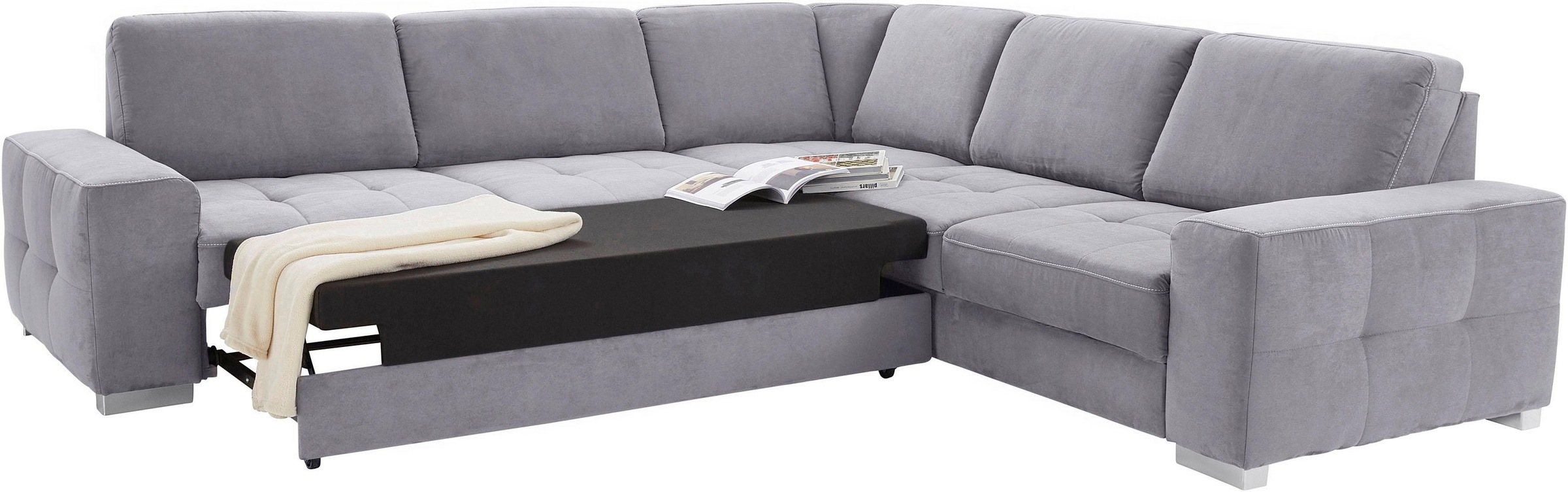 sit&more Ecksofa »Santorini L-Form«, mit Federkern und Sitztiefenverstellung, wahlweise mit Bettfunktion