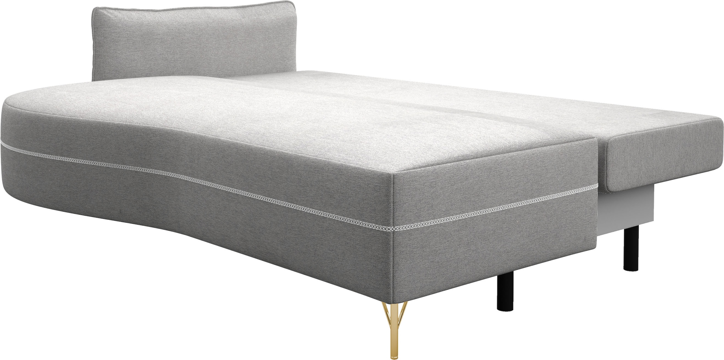 exxpo - sofa fashion Loungesofa »Ortis mit toller Kontrastnaht, Solitärmöbel, bequem, schmale Armlehne« Schlafsofa mit Bettfunktion und Bettkasten, komfortabler Federkern