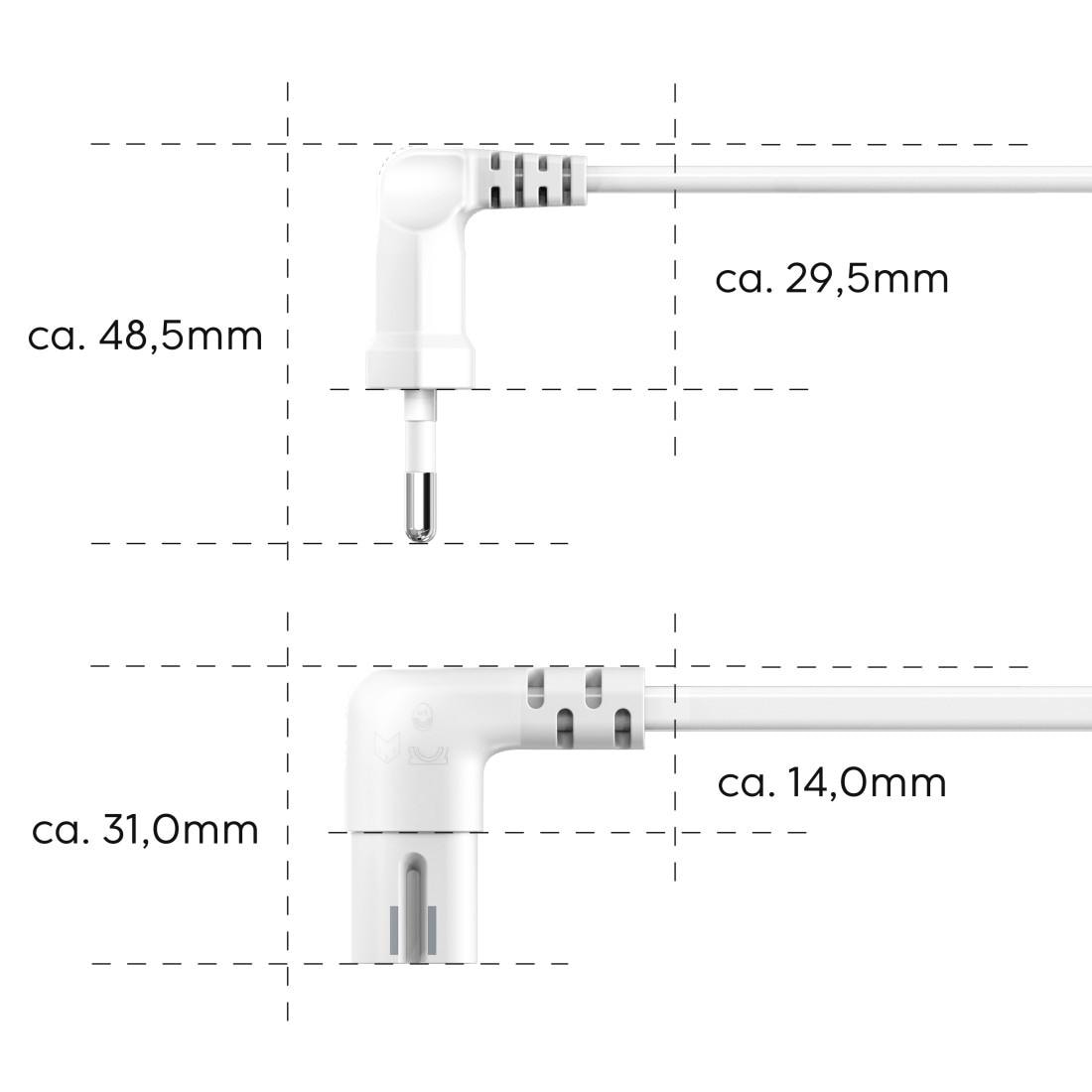Hama Netzkabel »Netzkabel, beidseitig gewinkelt, Euro Stecker, Doppelnut, C7, 1,5 m«, Typ C (Eurostecker), 150 cm