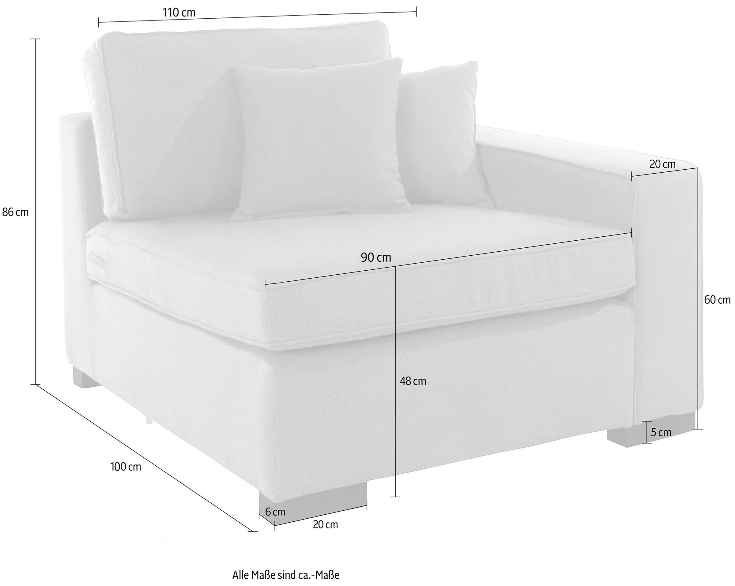 Home affaire Sofaelement »Skara«, Modul zum eigenen Zusammenstellen, in vielen Bezugsqualitäten