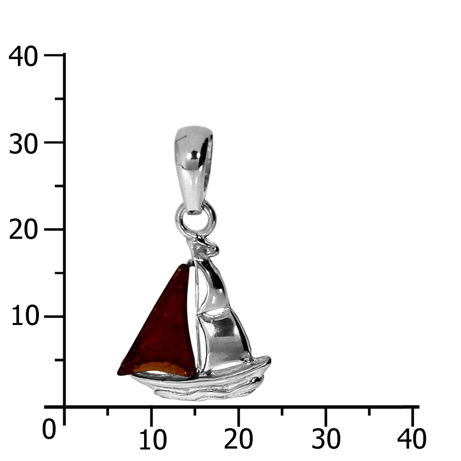 OSTSEE-SCHMUCK Kettenanhänger »- Schiffchen - Silber 925/000 - Bernstein« ()