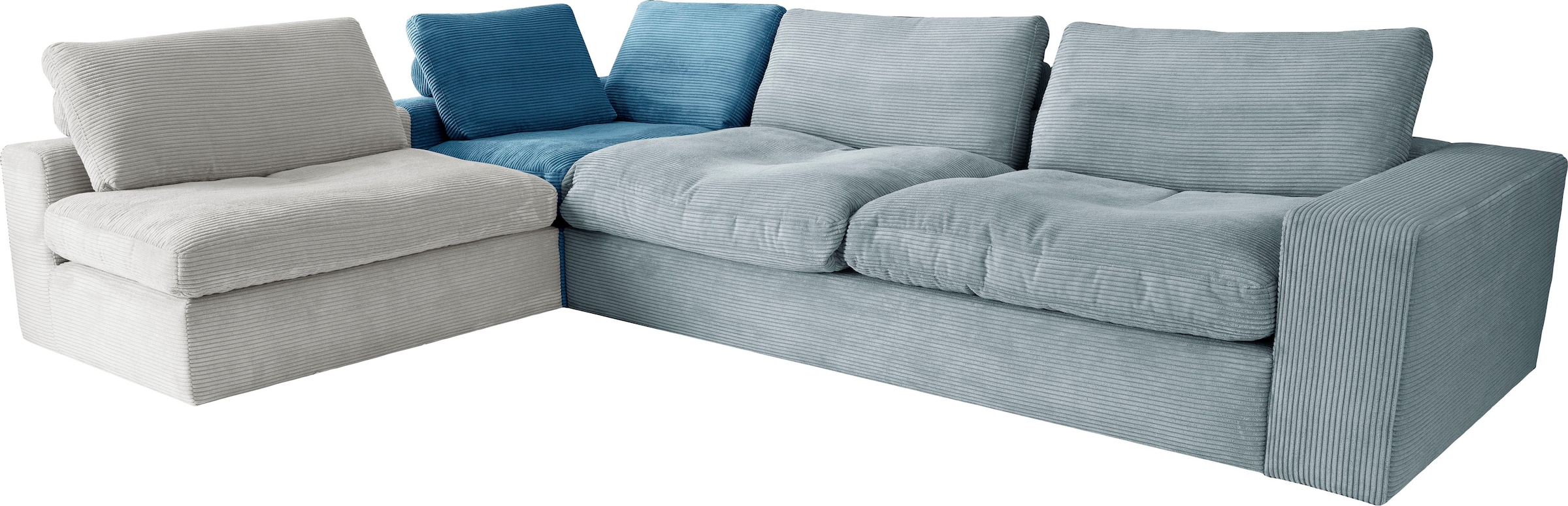 alina Ecksofa »Sandy«, mit losen Sitz und Rückenkissen, in modernem Cordstoff