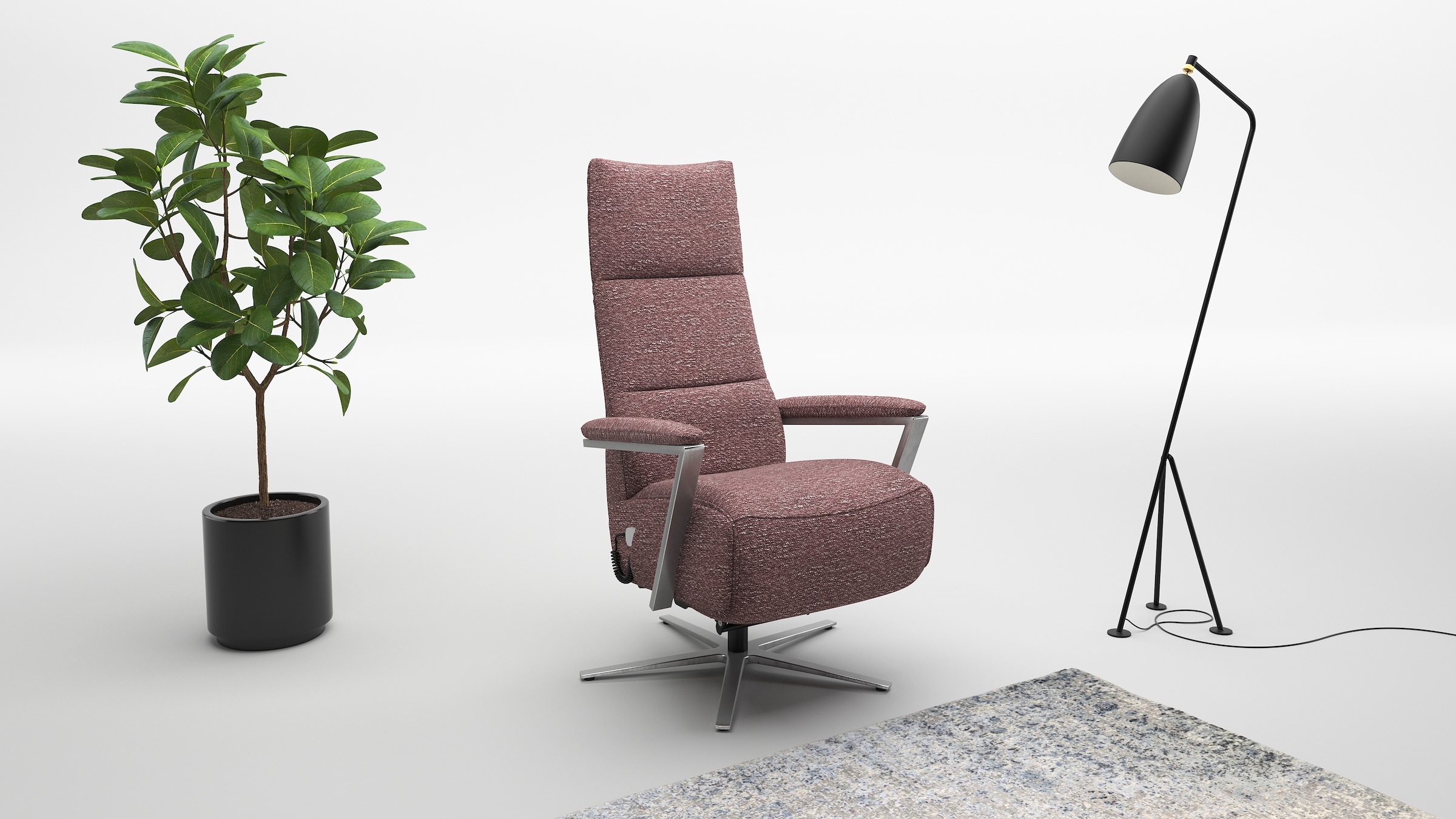sit&more TV-Sessel "Vario Comfort, inkl. Kopfteilverstellung & 360 Drehfunktion" inkl. Herz-Waage-Funktion & 3 Motoren, Höhe der Armlehnen 64cm