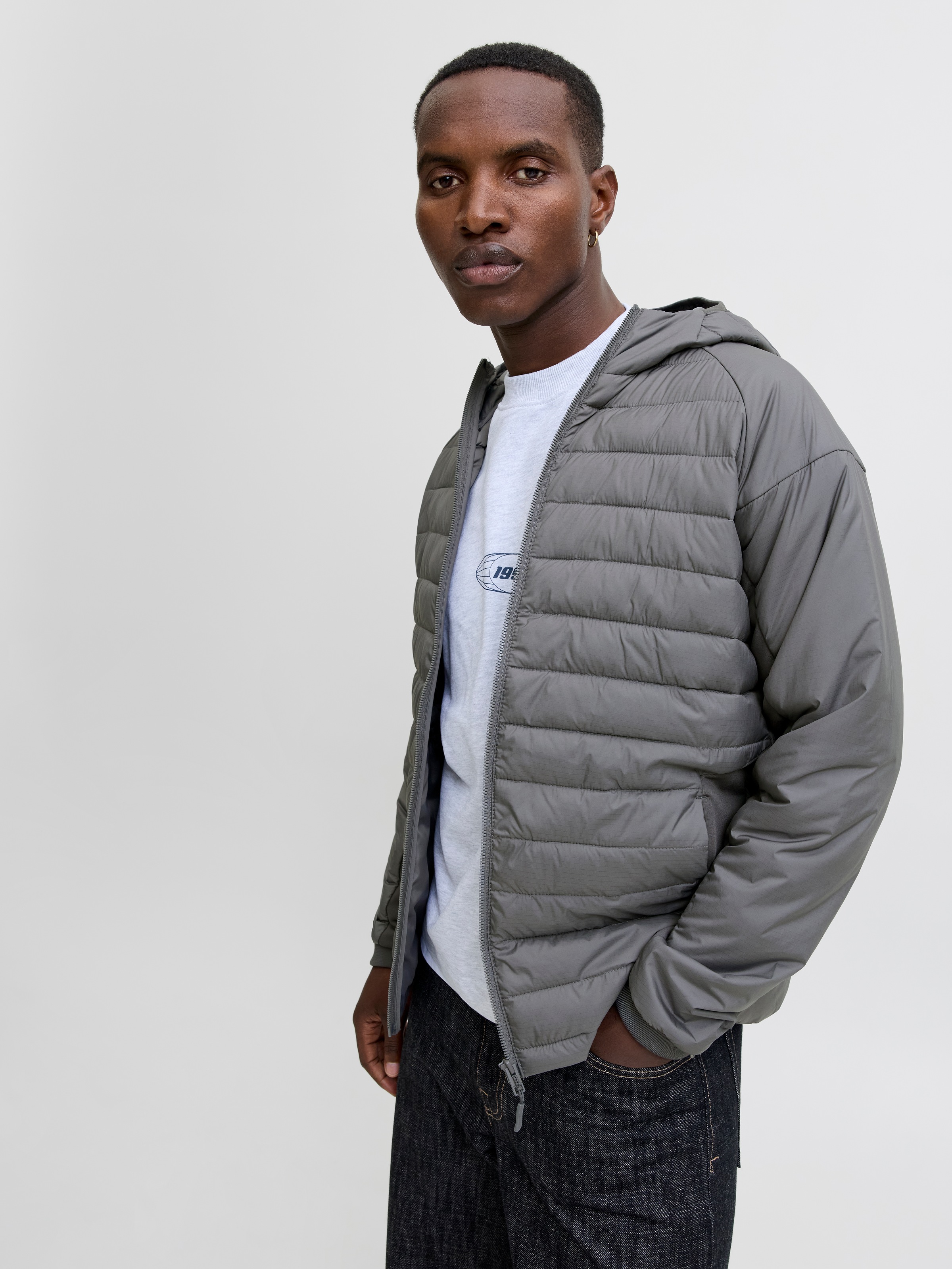 Jack & Jones Steppjacke »JJESTATE HYBRID JACKET NOOS« mit Kapuze mit Kapuze