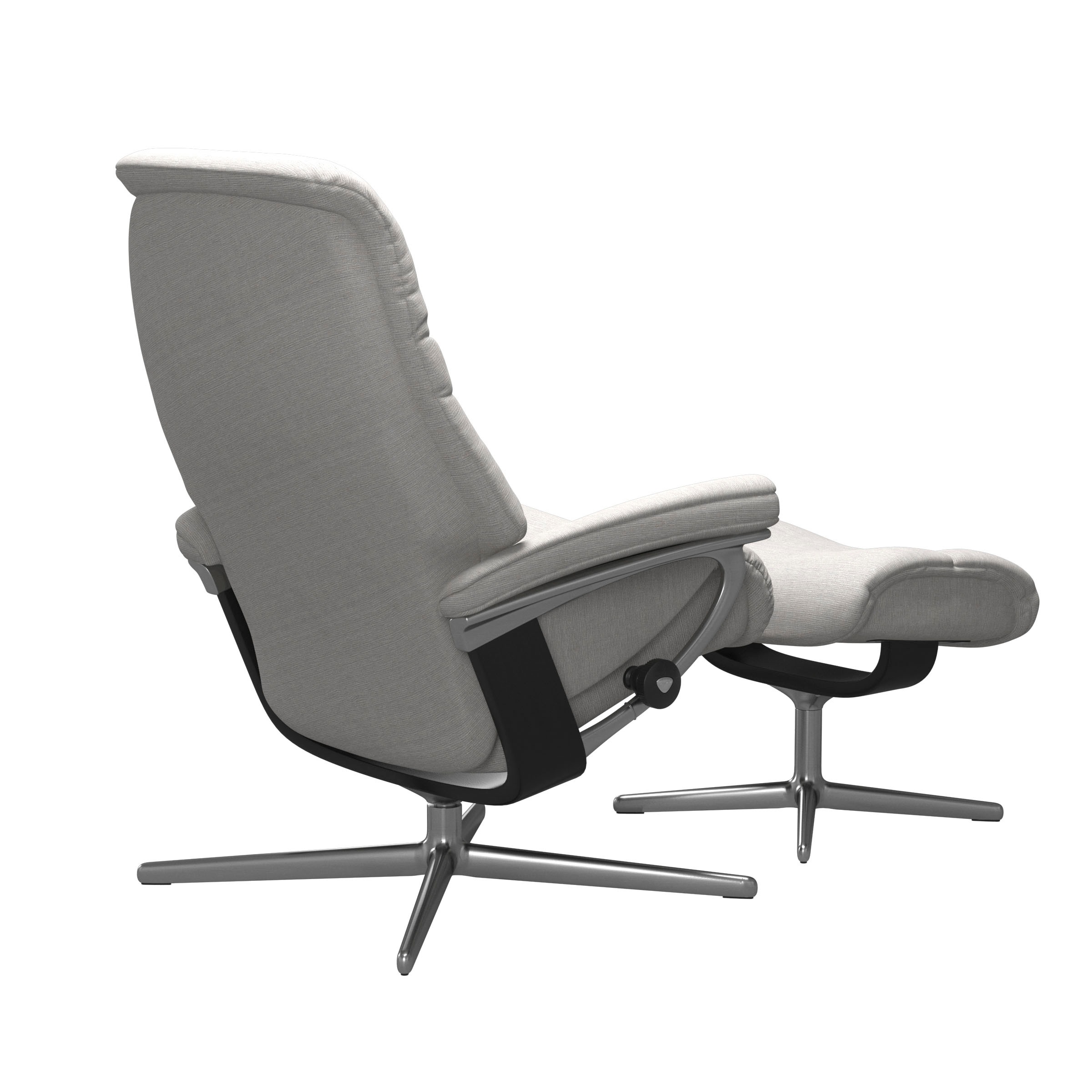 Stressless® Relaxsessel »Sunrise«, (Set, Relaxsessel mit Hocker), mit Hocker, mit Cross Base, Größe S, M & L, Holzakzent Schwarz