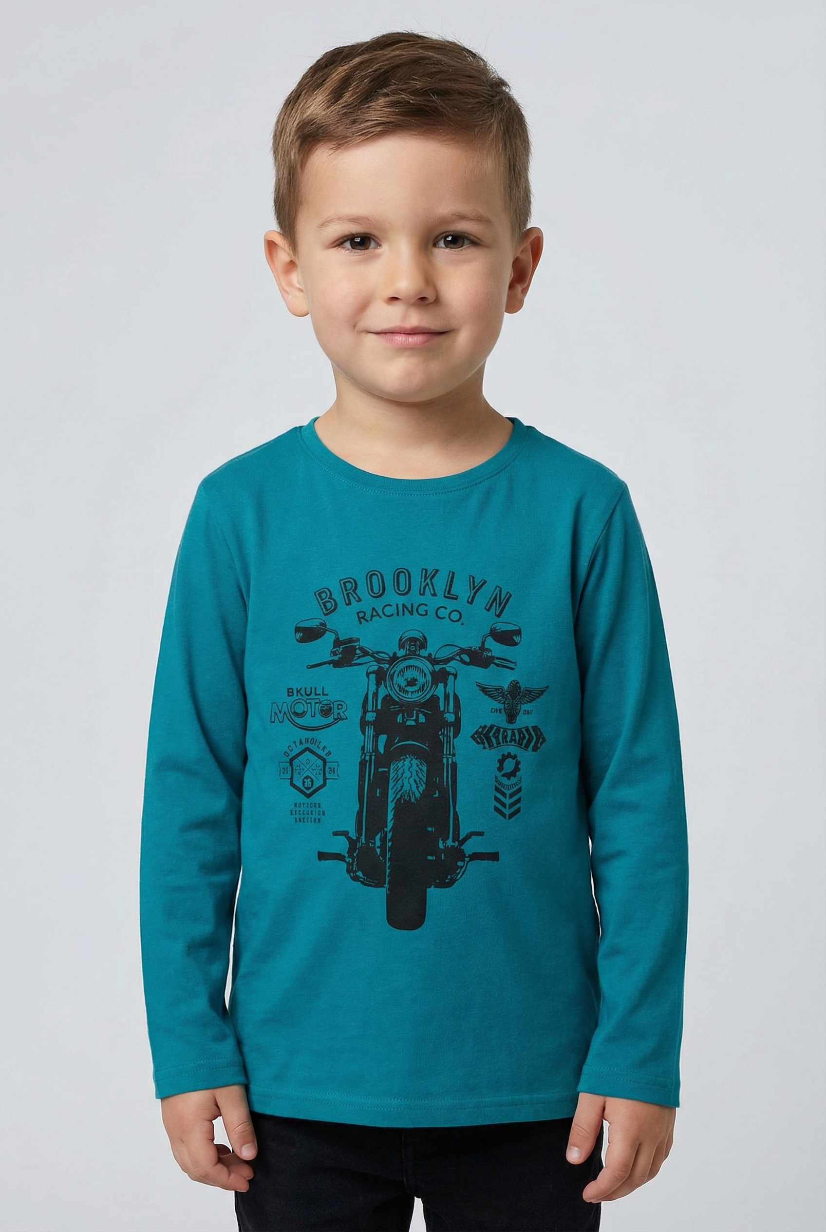 bonprix Langarmshirt Packung, 2 Stk. bequeme Passform, mit Frontmotiv, für den Alltag