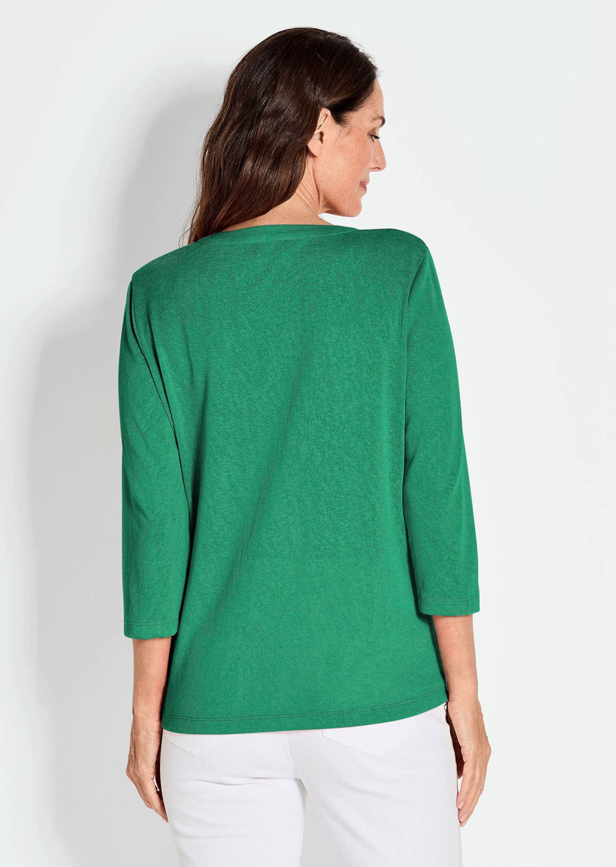 GOLDNER Kurzarmshirt »Modisches 3/4-Arm-Oberteil« Flammen-Optik