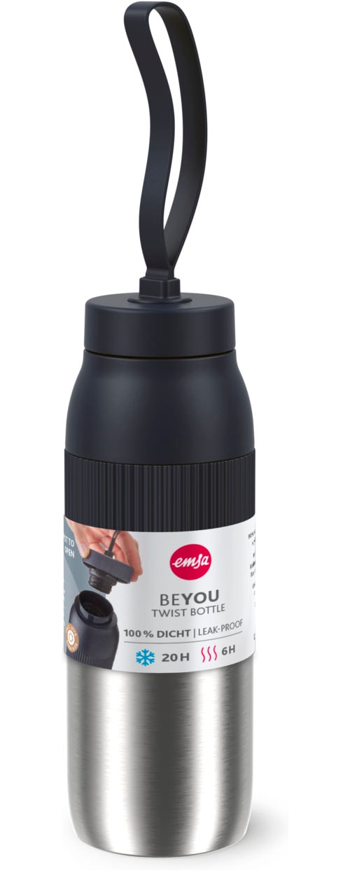Emsa Isolierflasche »beYou Twist« mit integriertem Sieb und Trageband, 100% dicht, spülmaschinengeeignet