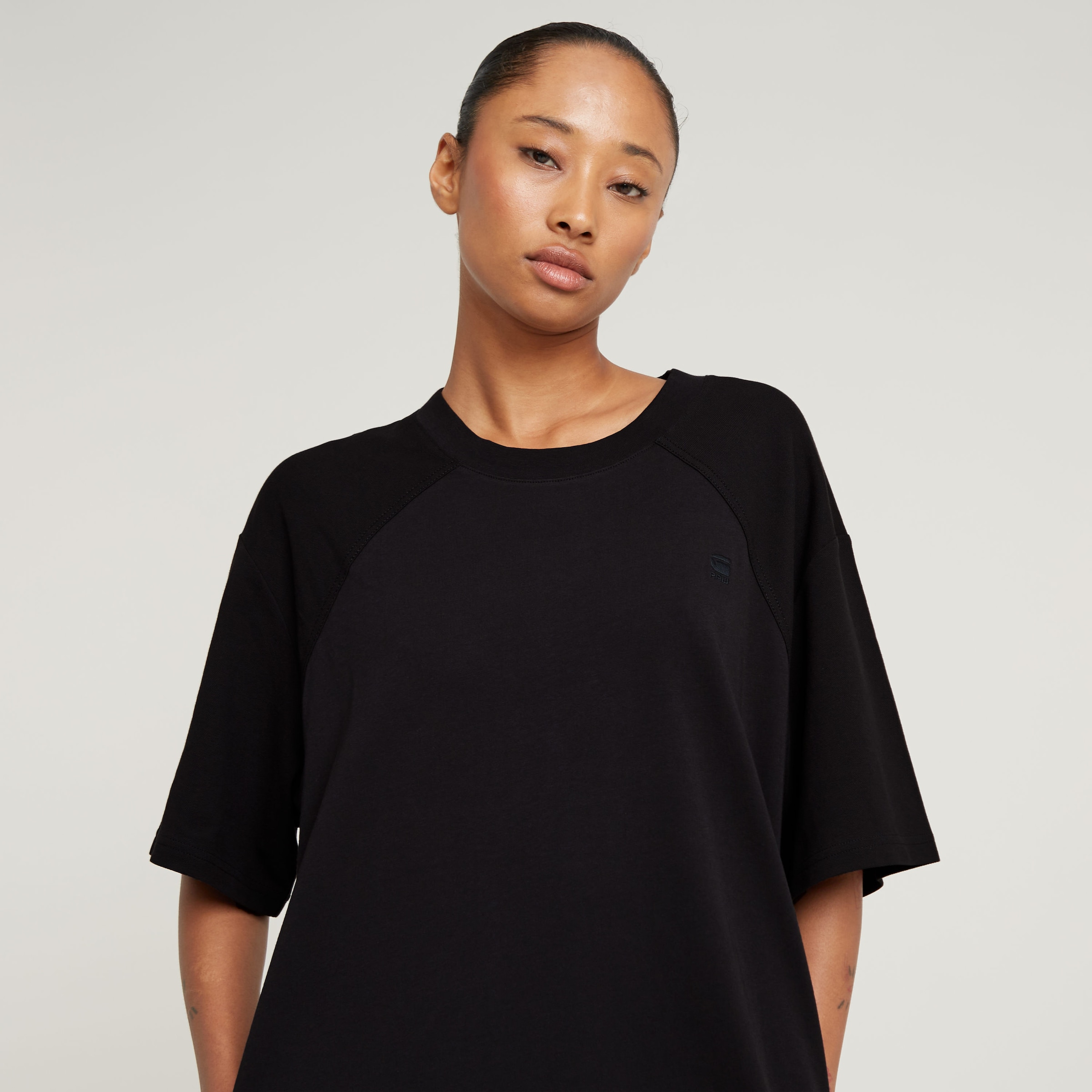 G-STAR Shirtkleid »Saddle sl loose t dress wmn«, mit Logo Stickerei