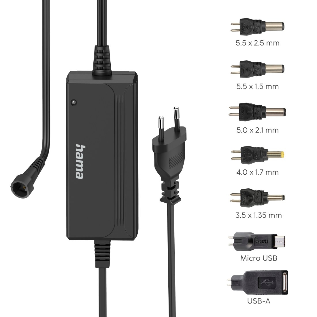 Hama Universal-Netzteil »Schaltnetzteil universal, einstellbar, 3000mA, 36W, max.15V, 7 Adapter«, Kurschlussschutz, Überlastungsschutz, Übertemparaturschutz