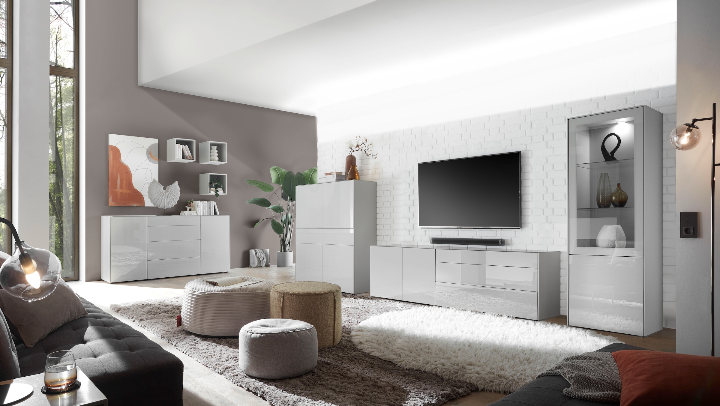 Mäusbacher Lowboard »Imola TOPSELLER!«, (OTTOs Choice), Mäusbacher Lowboard mit Glasfront und Glasoberplatte