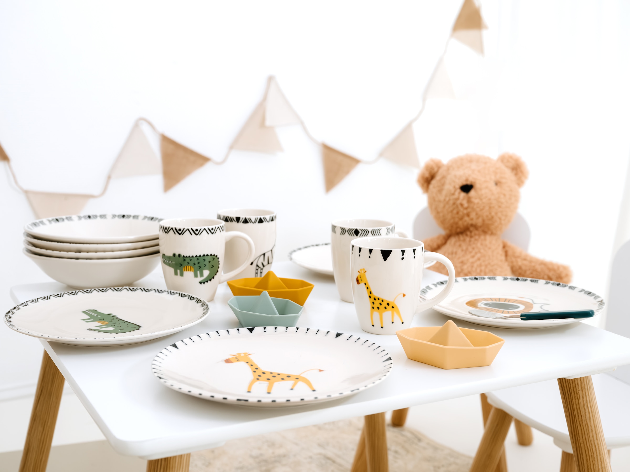 CreaTable Becher »Safari, Becher-Set 4-tlg.« Tiermotive, skandinavischer Stil, Ethno-Style Motive