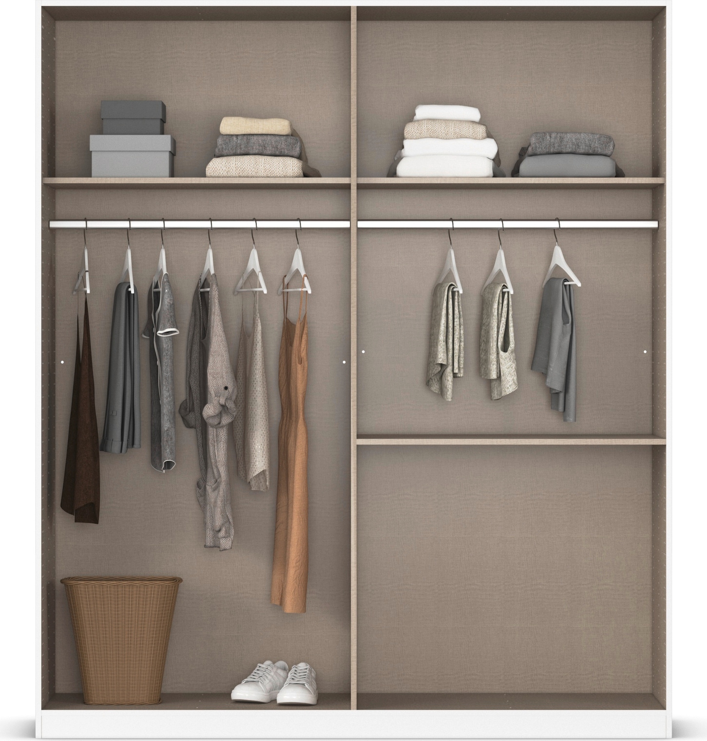 rauch Drehtürenschrank »Kleiderschrank Schrank Garderobe Schlafzimmerschrank PADUA« voll aufgelegte Spiegeltüren, zwei große Schubladen MADE IN GERMANY