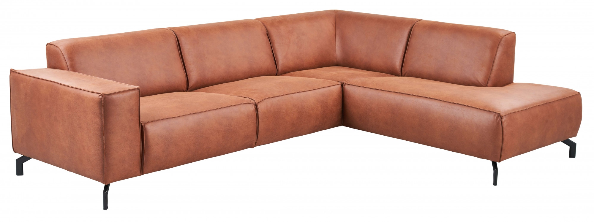 Places of Style Ecksofa Lorcan, in Lederoptik oder Strukturstoff lieferbar