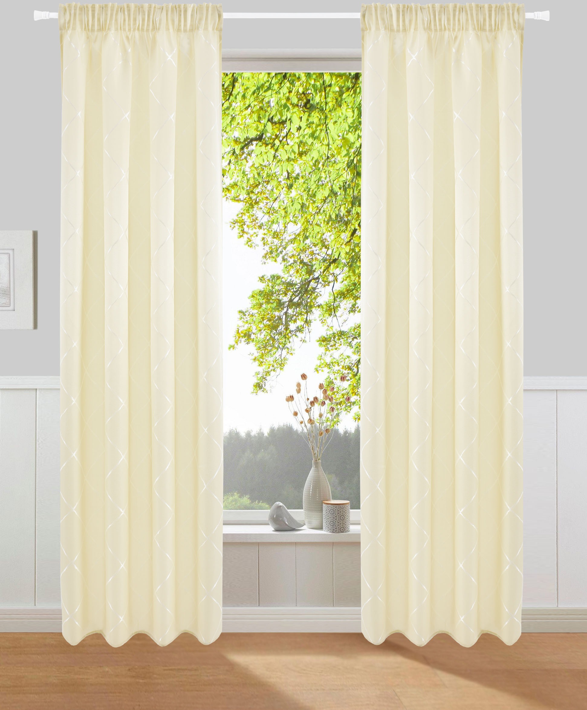 Leonique Vorhang »Belle«, (1 St.), monochrom, verschiedene Größen blickdichter Jacquard kaufen