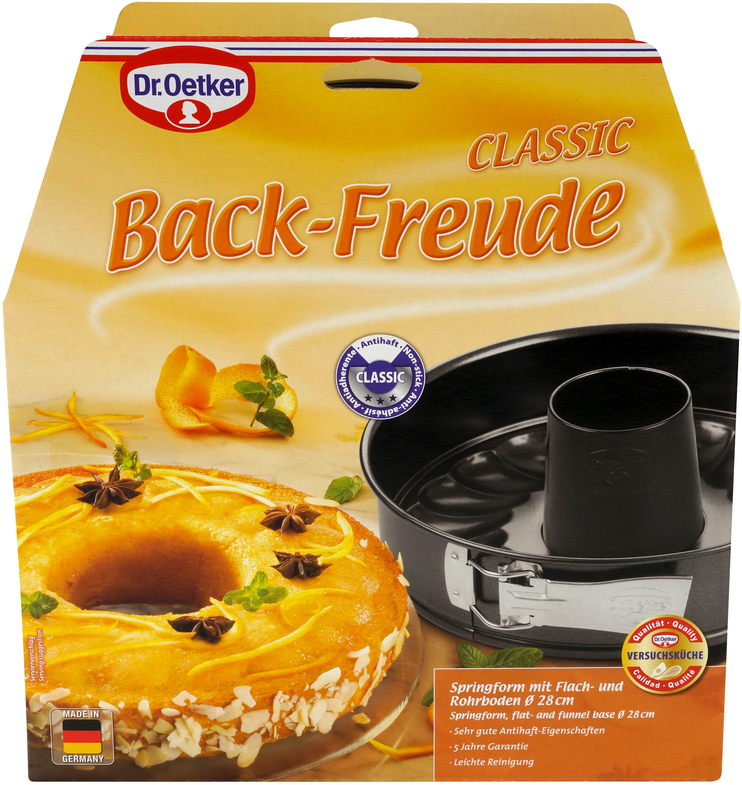 Dr. Oetker Springform »Back-Freude Classic, mit Flach- und Rohrboden Ø 28 cm«
