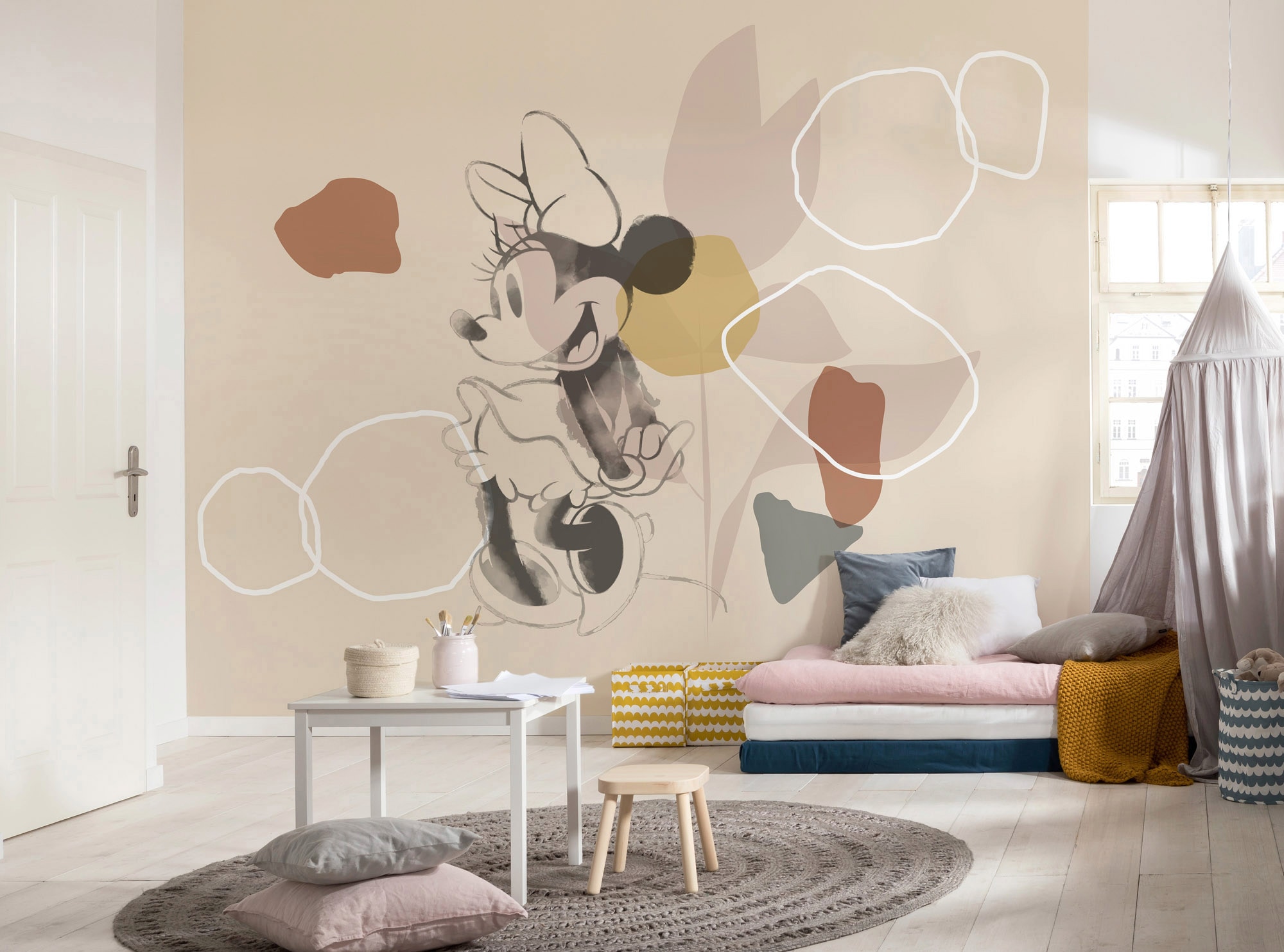 Komar Vliestapete »Digitaldruck Vlies -  Minnie Soft Shapes - Größe 350 x 280 cm« bedruckt glatt Kinderzimmer