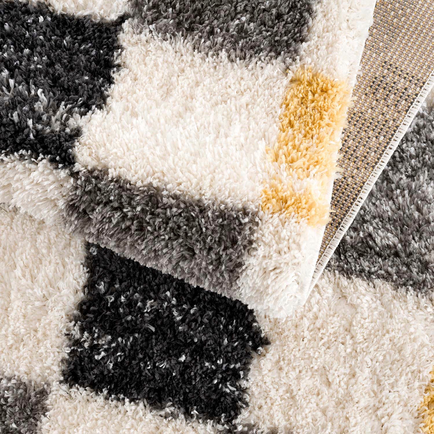Carpet City Hochflor-Teppich »Pulpy 554«, rechteckig, 30 mm Höhe, Läufer, weich, Karo-Optik, Wohnzimmer, Schlafzimmer, Kinderzimmer