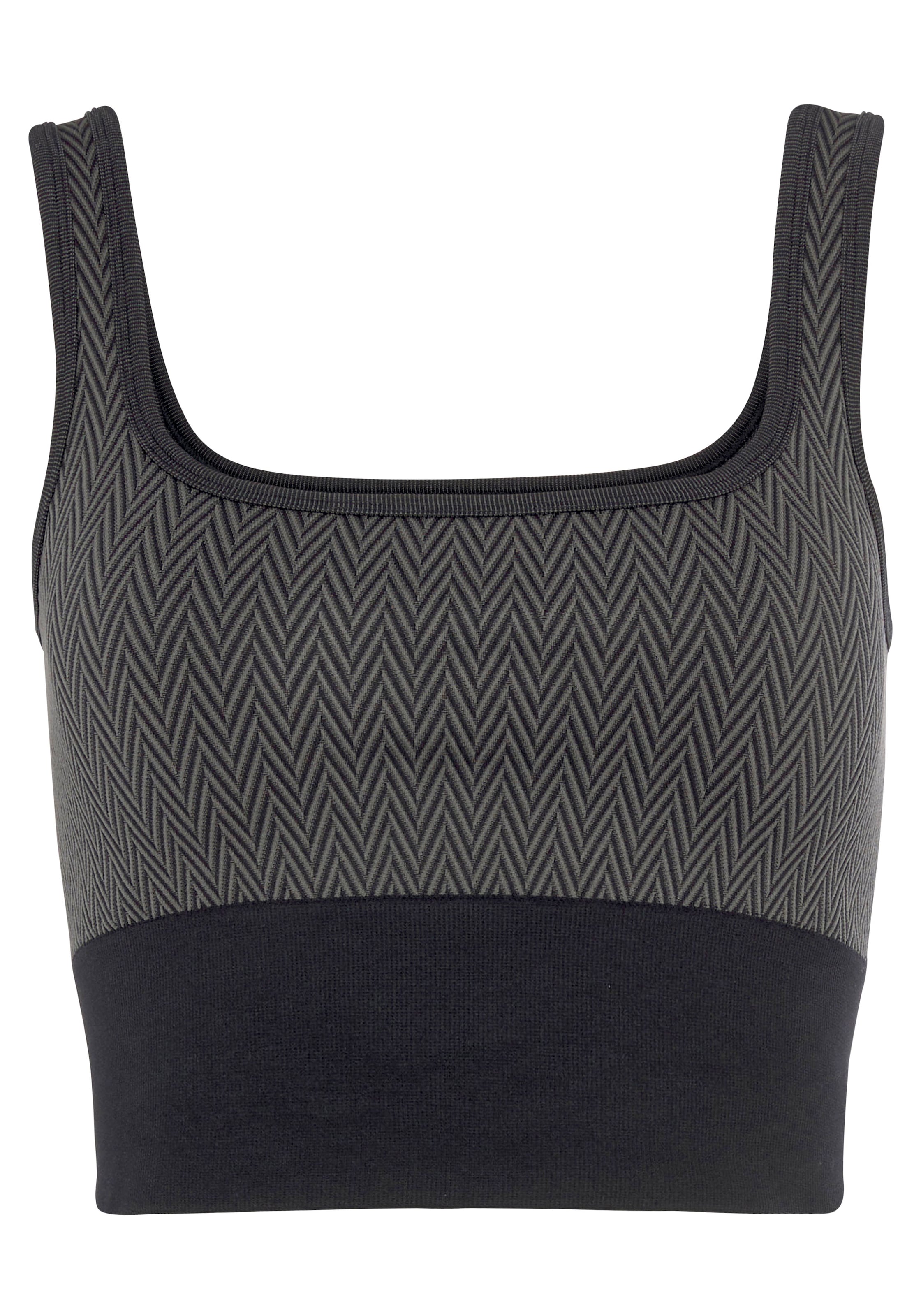 Vivance active Crop-Top, mit breitem Bündchen und Jacquardmuster