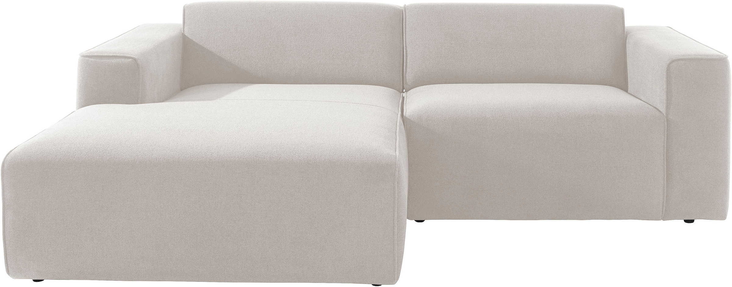 andas Ecksofa »Noord mit Kedernaht, Breite 234 cm«, Cord, Struktur, Webstoff, mit Wellenunterfederung, Massivholzrahmen