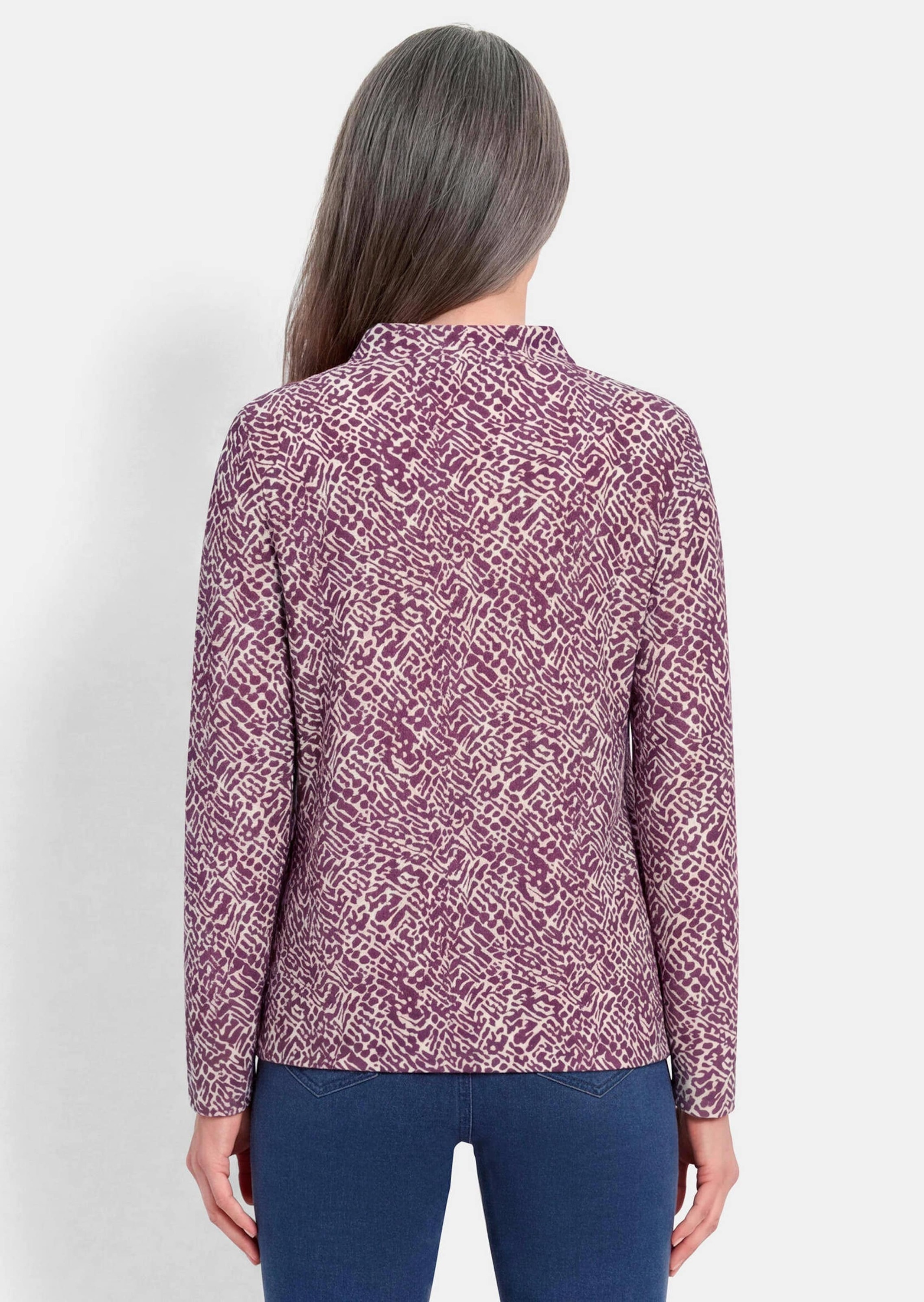 GOLDNER Sweatshirt »Kurzgröße Sweater mit grafischem Druck«, Tunnelzug im Stehbund mit Kordelstoppern
