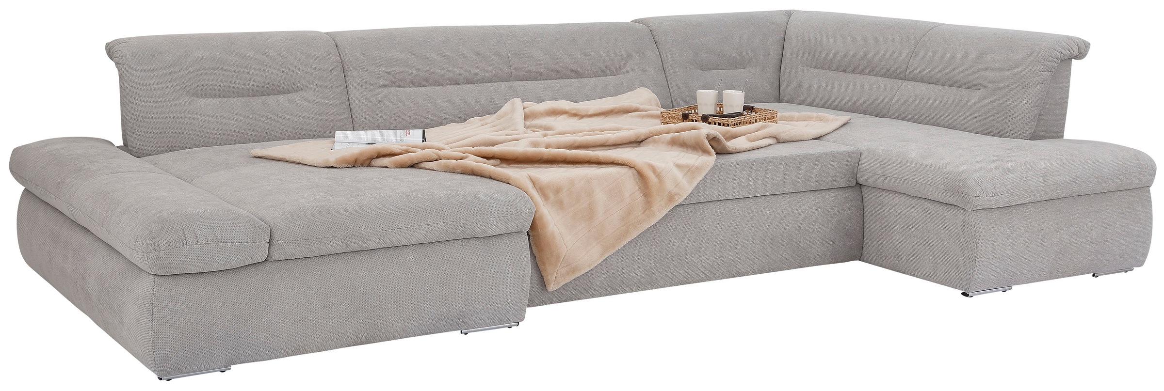 INOSIGN Wohnlandschaft »Avesa U-Form«, Wahlweise mit Armteilverstellung und Bettfunktion, B/T/H: 355/216/80cm
