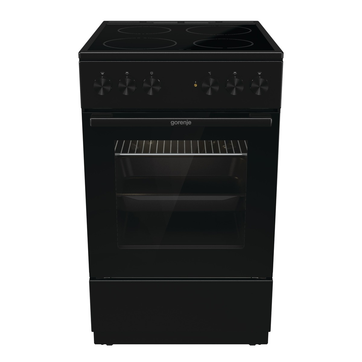 GORENJE Elektro-Standherd »GEC 5A20 BG«, mit 1-fach-Teleskopauszug, Aqua Clean, (1 St.), Black Design