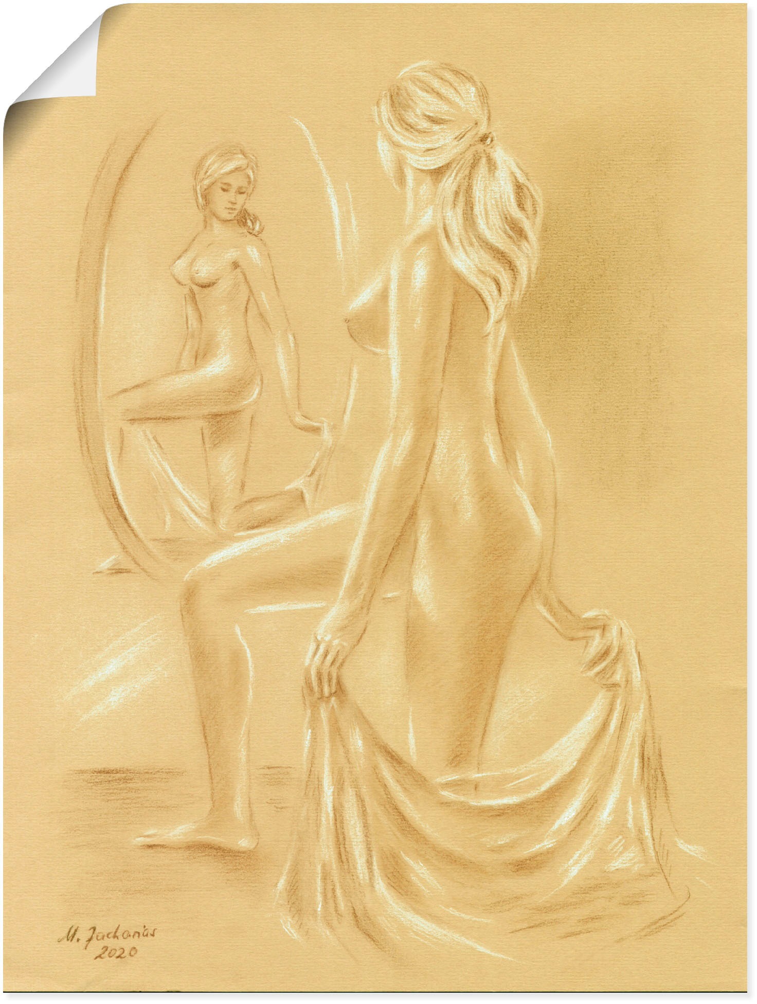 Artland Wandbild Alubild, auf »Akt St.), Spiegel«, Bilder, Größen am oder (1 Wandaufkleber Raten als Erotische in bestellen versch. Poster Leinwandbild