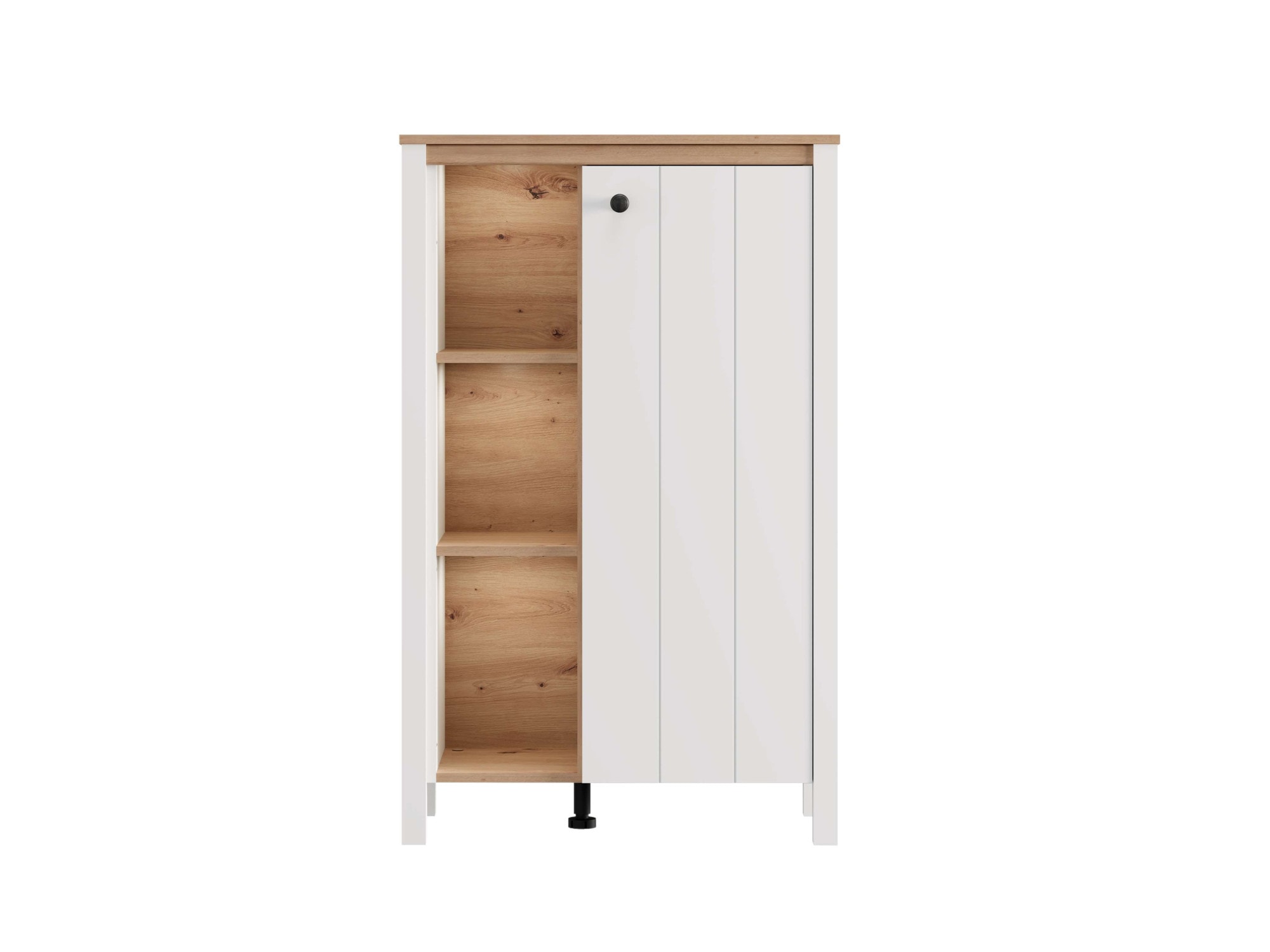 Home affaire Highboard »BEDFORD, Hochkommode, Vitrine im Landhausstil« MDF-Profil 2D ummantelt, 1 Tür & 6 Fächer mit einem Metallgriff