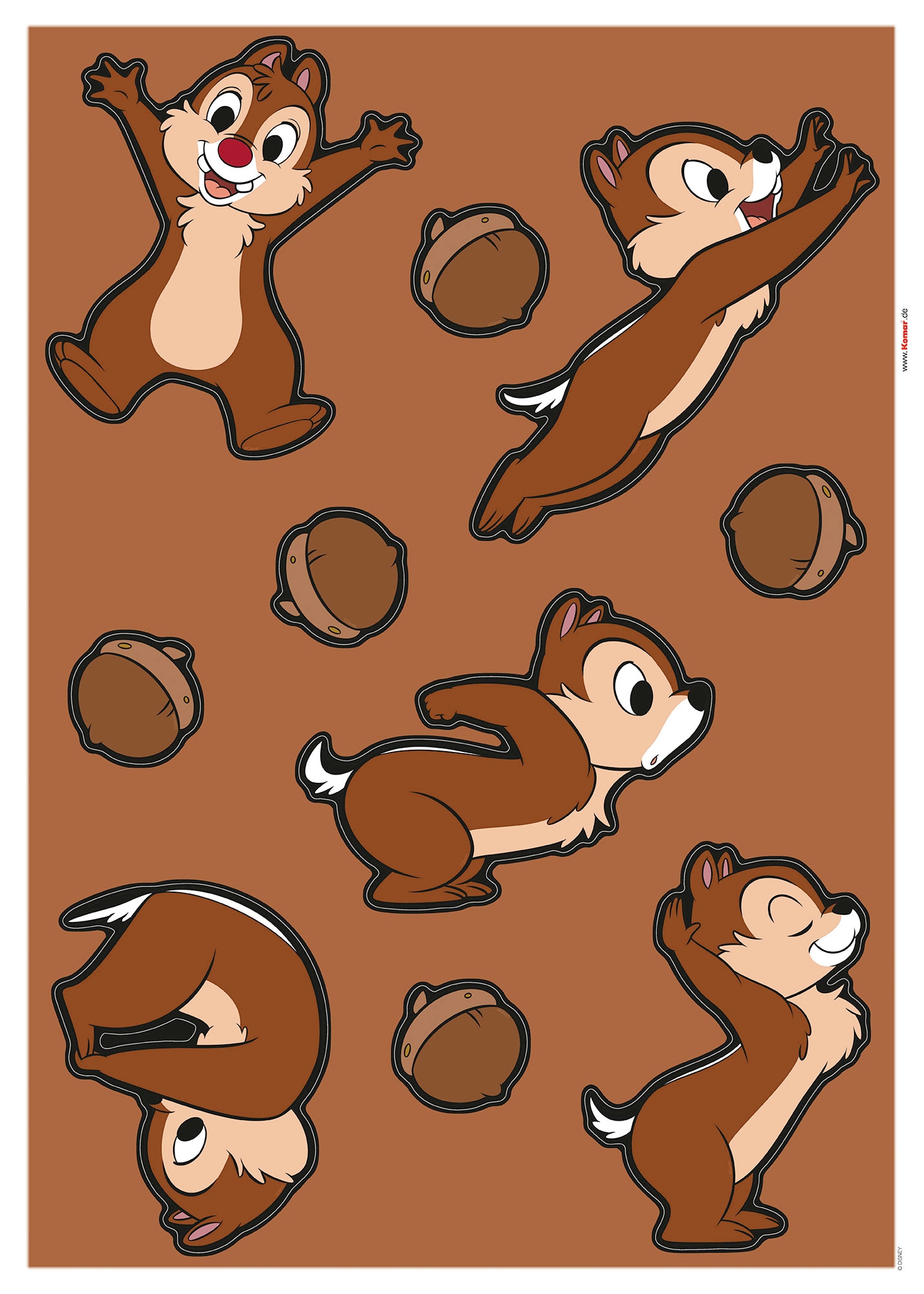 Komar Wandtattoo »Chip 'n' Dale Hazelnut Hunt«, (1 St.), 50 x 70 cm (Breite x Höhe) - Kinderzimmer, Wandsticker