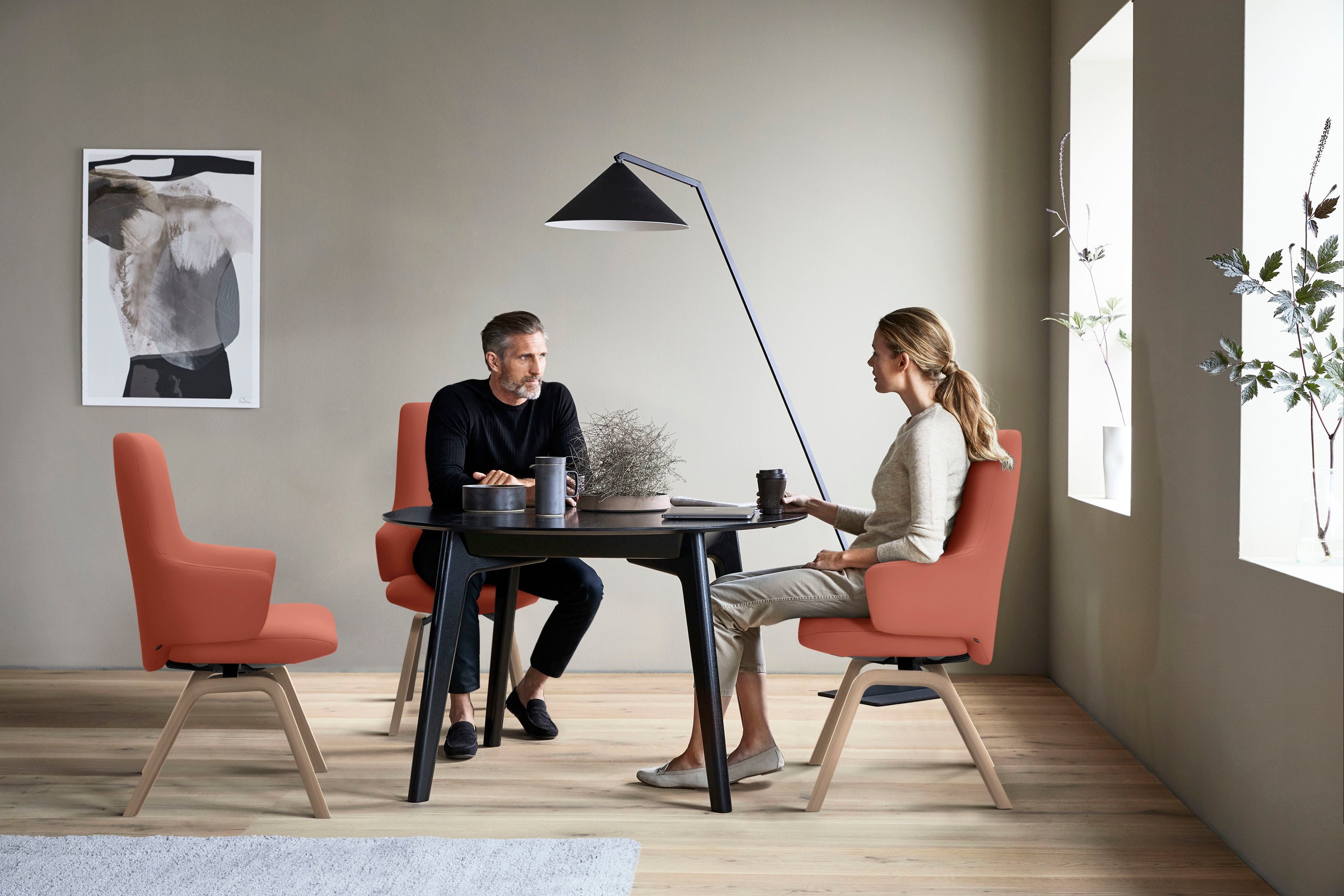 Stressless® Polsterstuhl »Laurel«, Leder PALOMA, High Back mit Armlehne, Größe L, mit schräggestellten Beinen