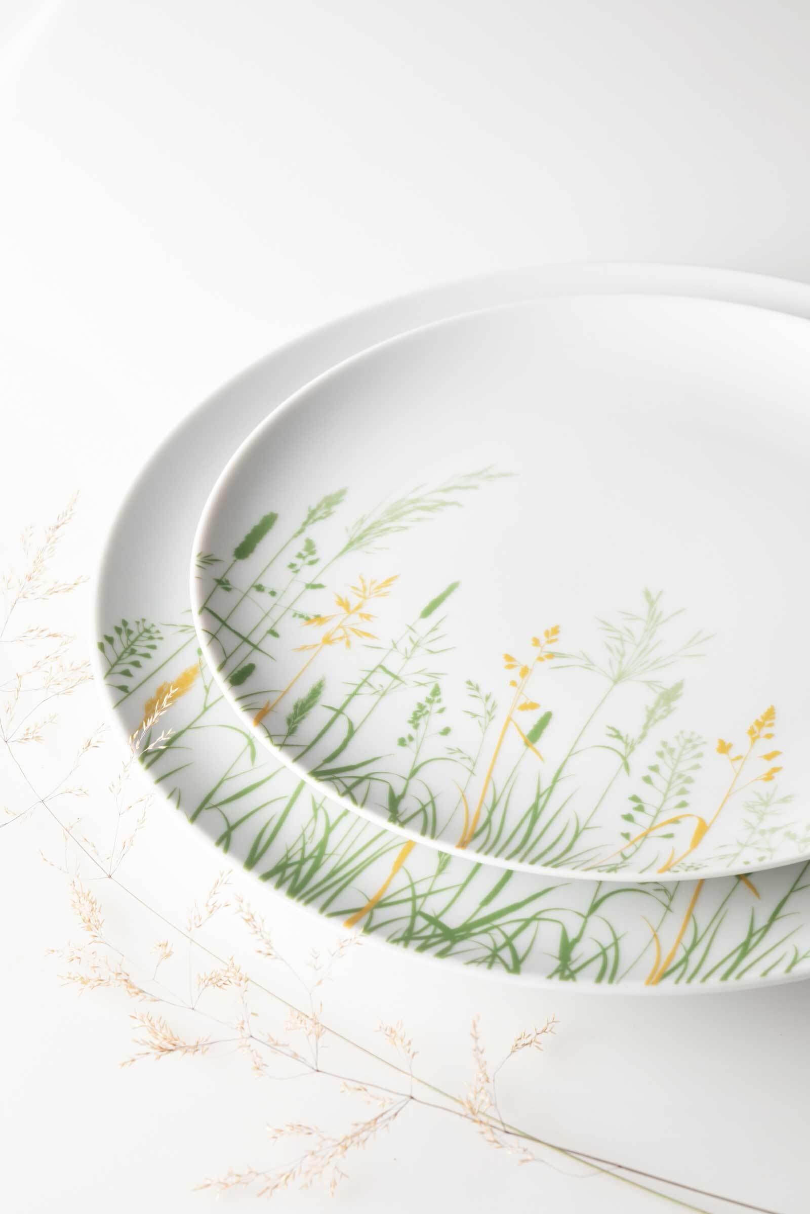 Seltmann Weiden Geschirr-Set »Kaffeeservice Liberty Meadow Grasses 18er Set grün« Spülmaschinenfest, Mikrowellensicher, Ofenfest