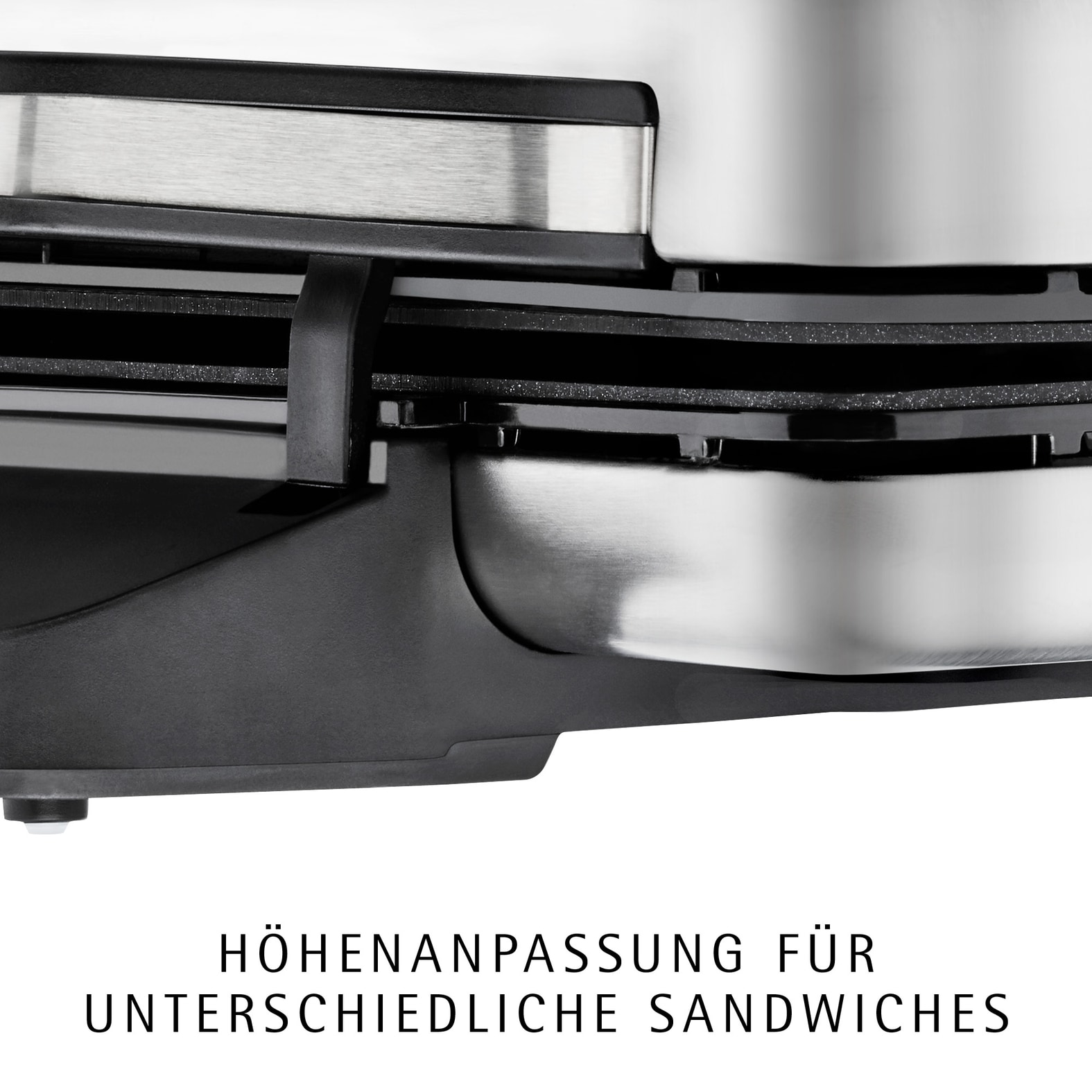 WMF Sandwichmaker »LONO, höhenverstellbare Platten, Temperaturleuchte« 800 W platzsparende Aufbewahrung, Maße: 23,6 x 23,6 x 8,8 cm