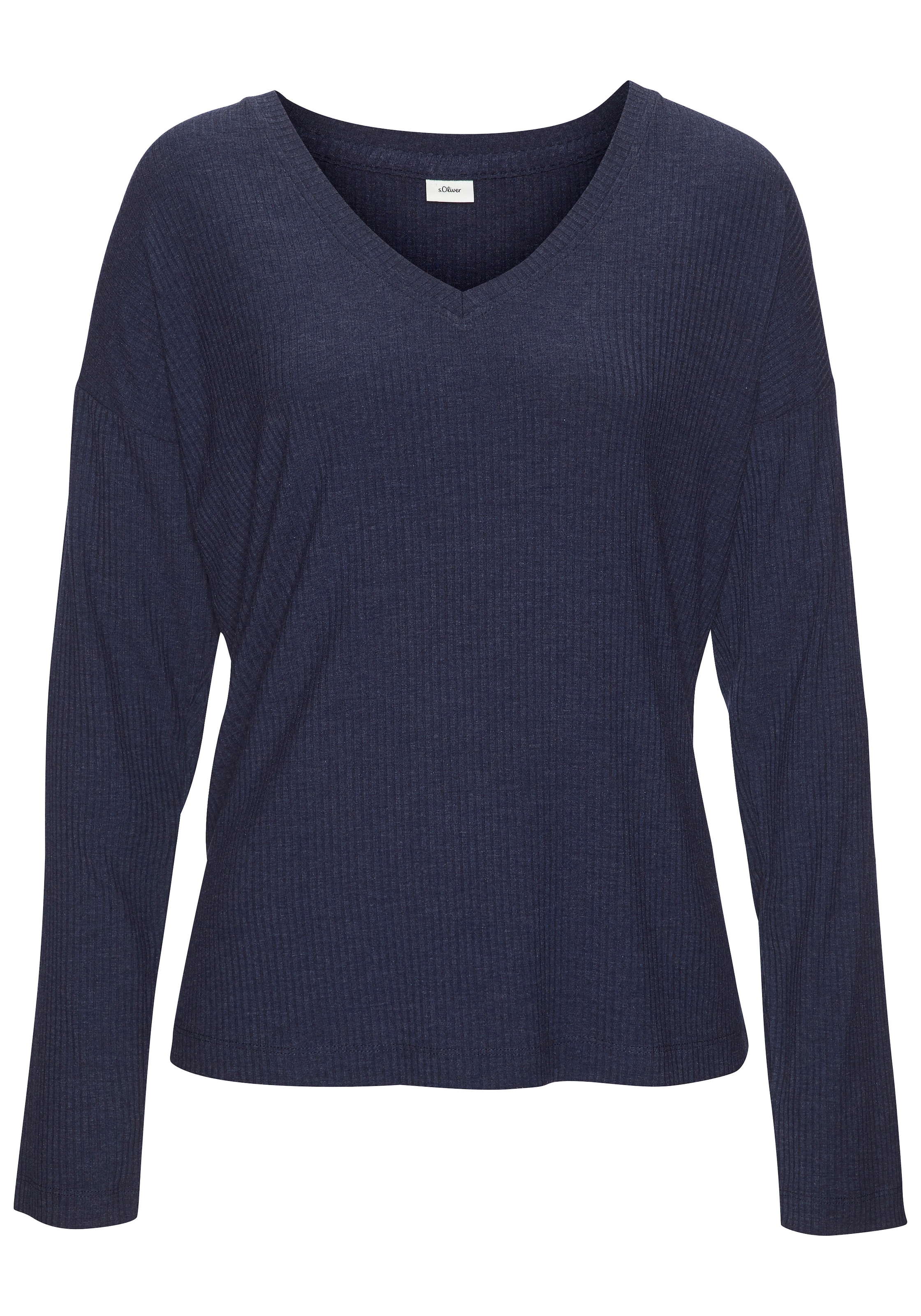 s.Oliver Pyjamaoberteil , Aus weicher Rippqualität
