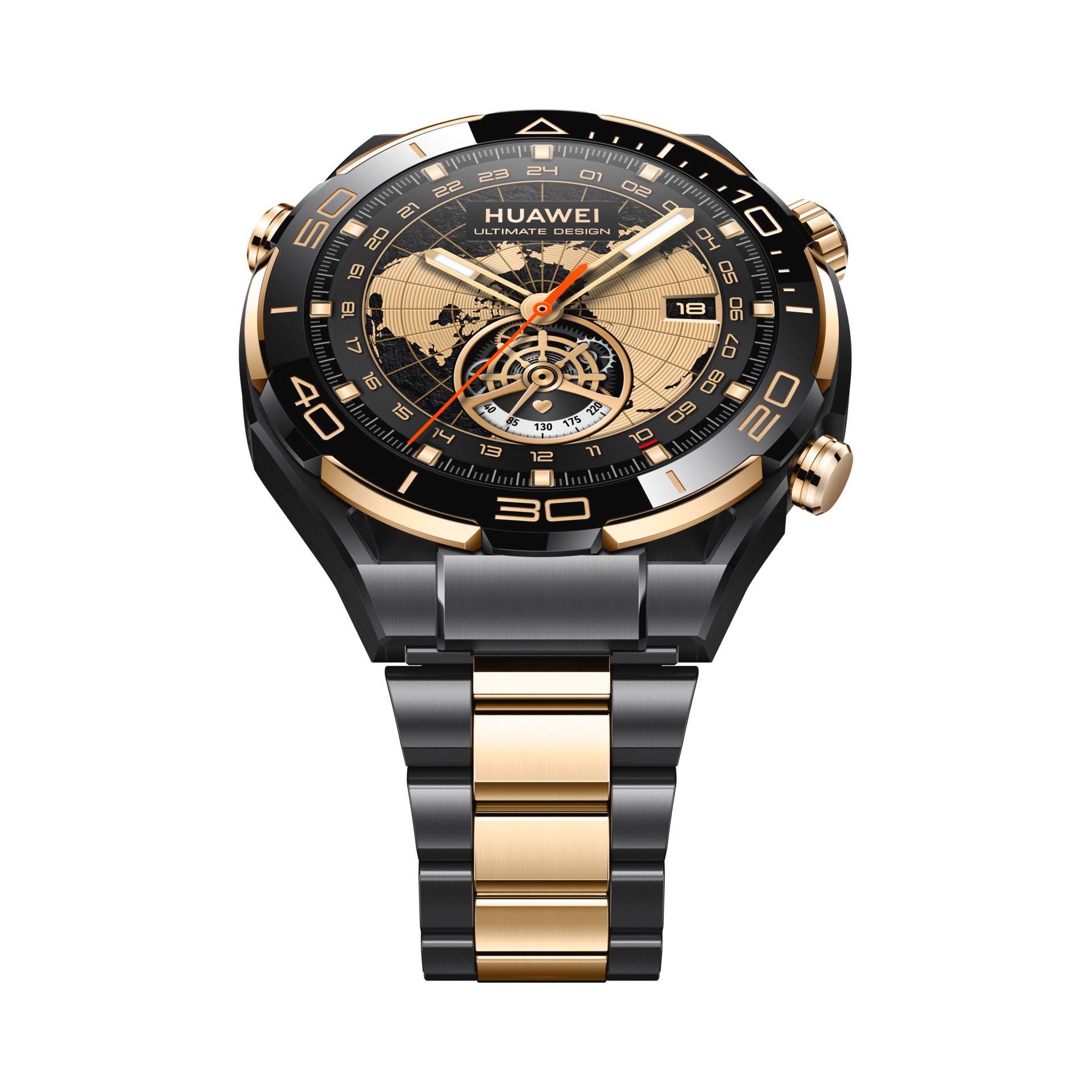 Huawei Smartwatch »WATCH ULTIMATE GOLD«, (3,81 cm / 1,5 Zoll), goldgefasste Keramiklünette, goldenes Armband aus Titanlegierung)