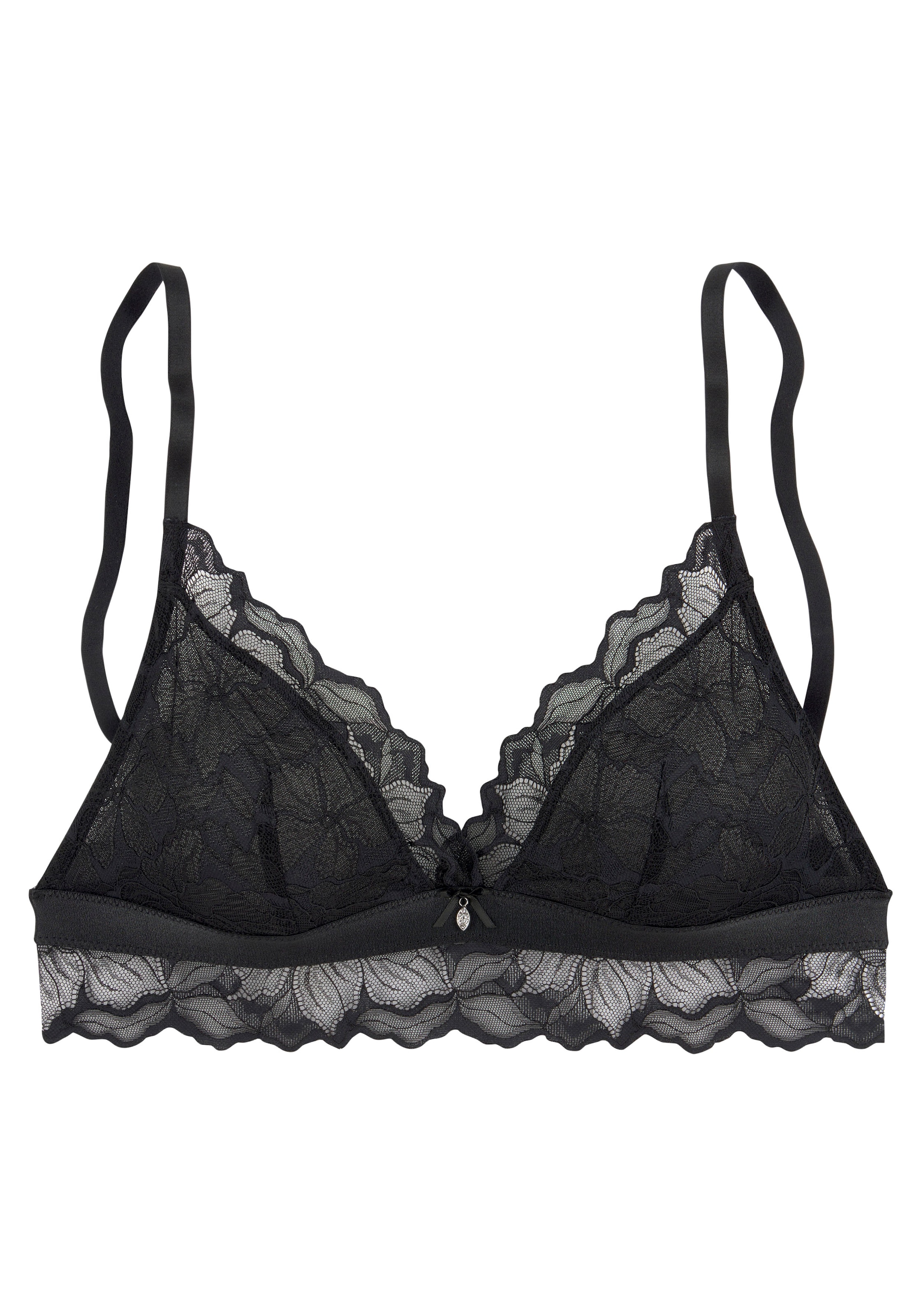 LASCANA Bralette-BH aus edler Spitze mit hübschem Unterbrustband in Satin-Optik, Dessous