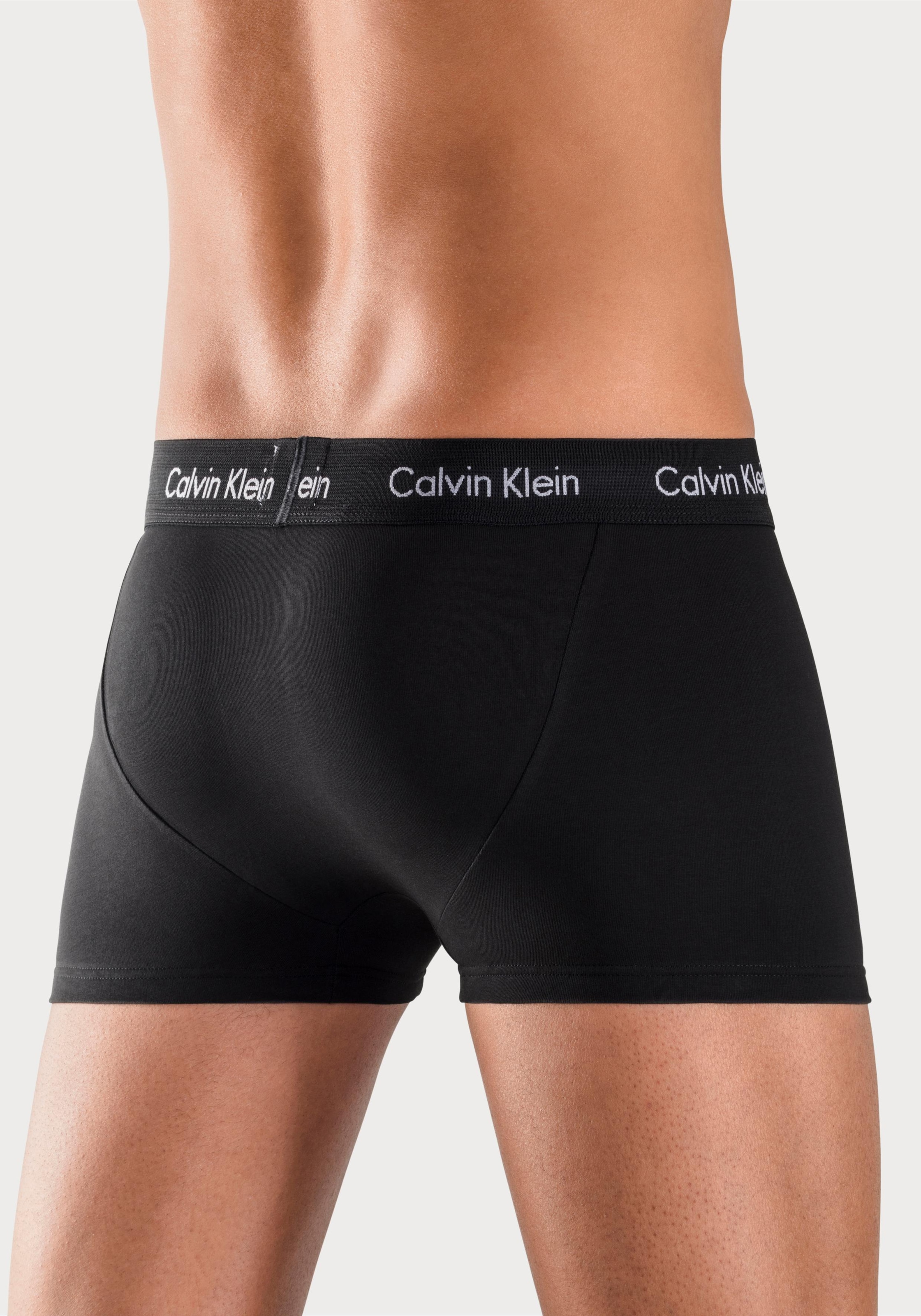 Calvin Klein Underwear Trunk, (3 St.), in blautönen mit Logo-Elastikbund