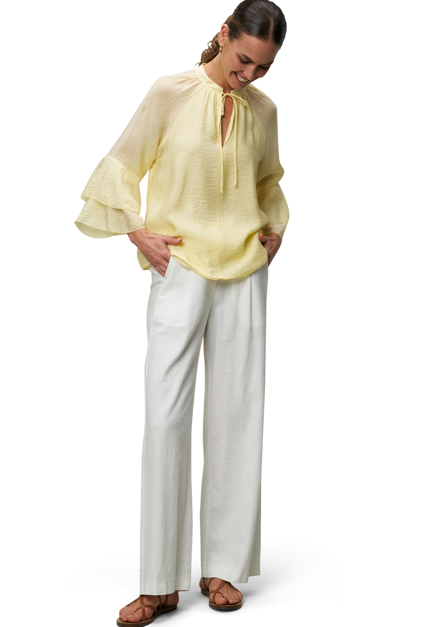 Zero Klassische Bluse »Bluse mit Volantärmeln«