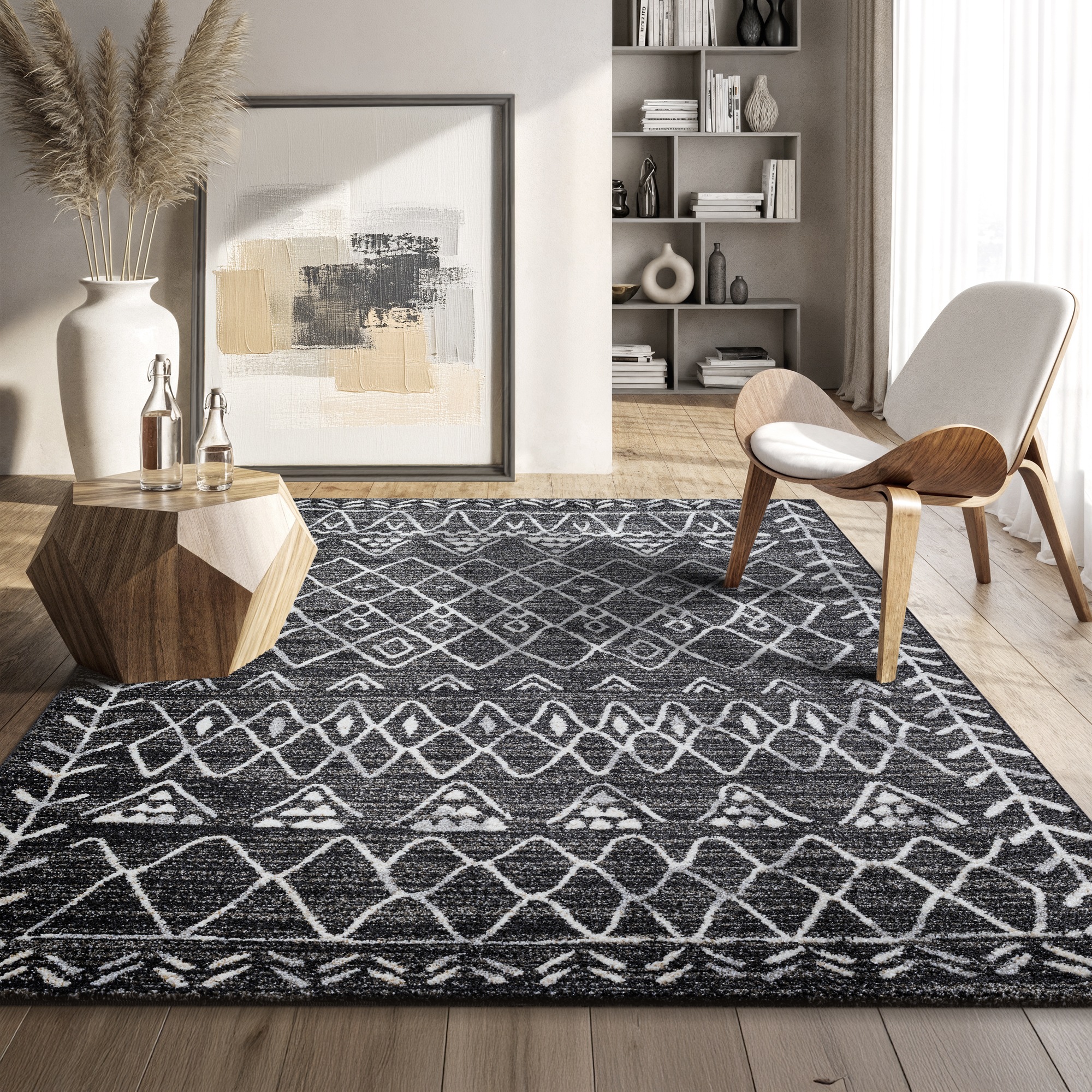 Sanat Teppich »Boho 8200« rechteckig 10 mm Höhe Kurzflor, robust, Boho, Scandic, für Fussbodenheizung geeignet