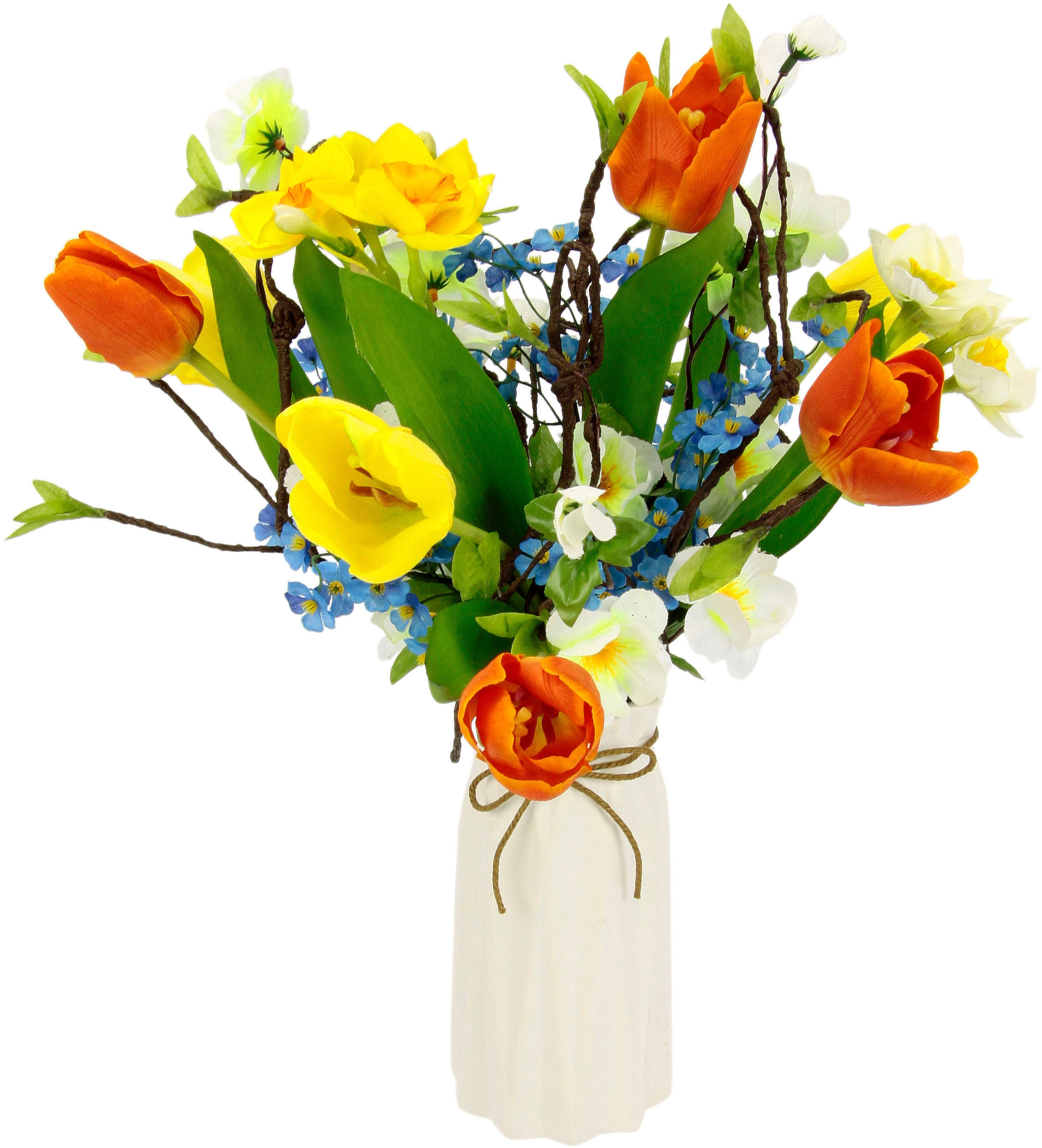 I.GE.A. Kunstblume »Arrangement Tulpen/Blüten«, Vase aus Keramik auf  Rechnung bestellen