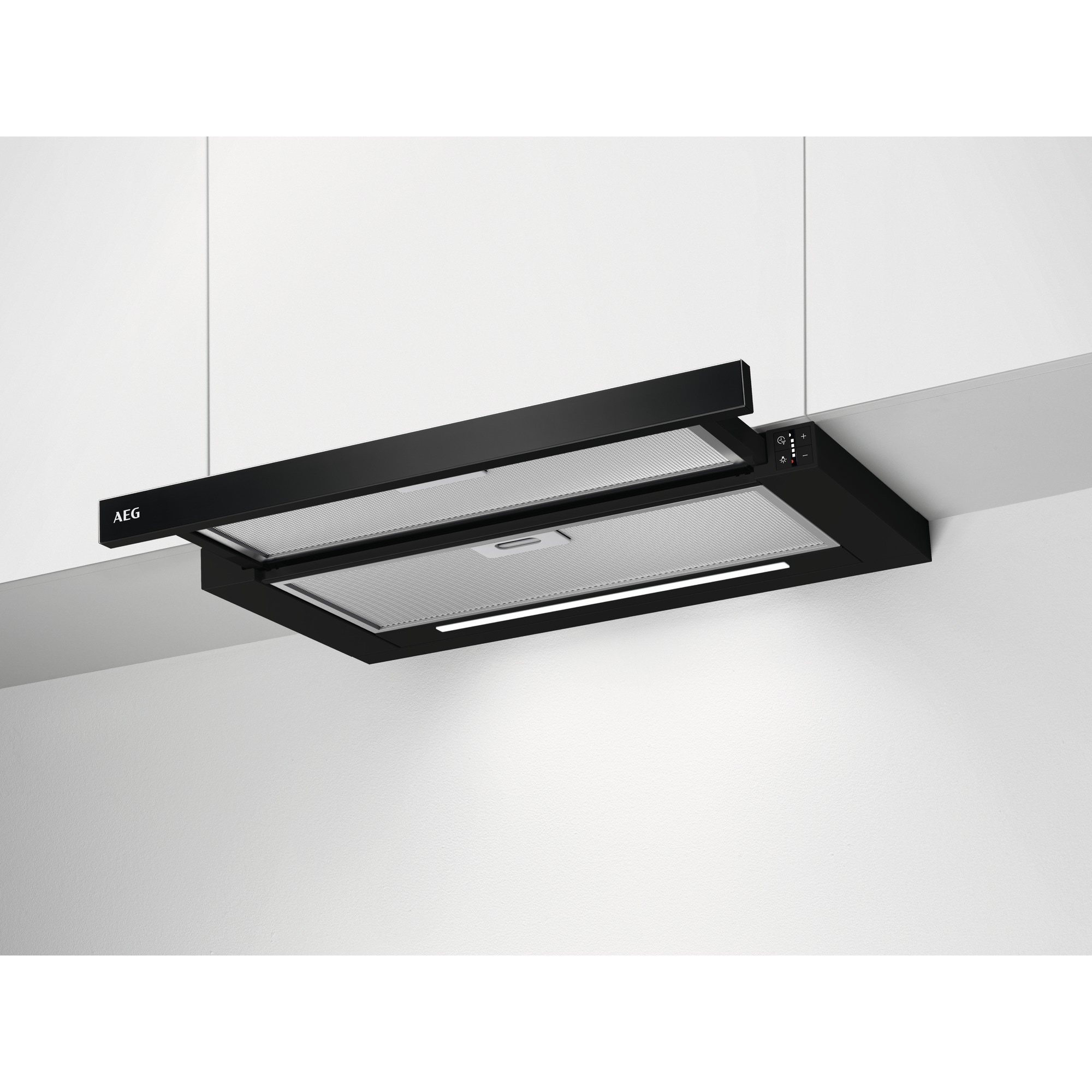 AEG DPE5660B Halb eingebaut (Pullout) Aluminium, Schwarz 400 m³/h