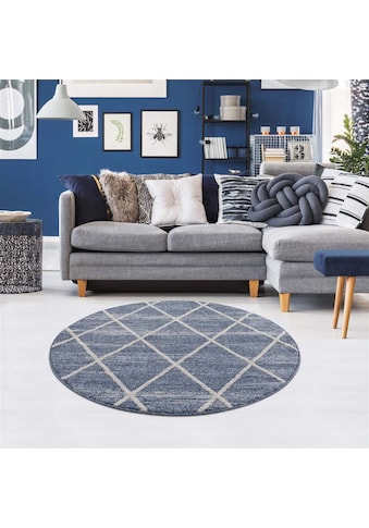 Carpet City Teppich »Art 2646«, rund, 7 mm Höhe, Kurzflor, Rauten-Optik, ideal für... kaufen